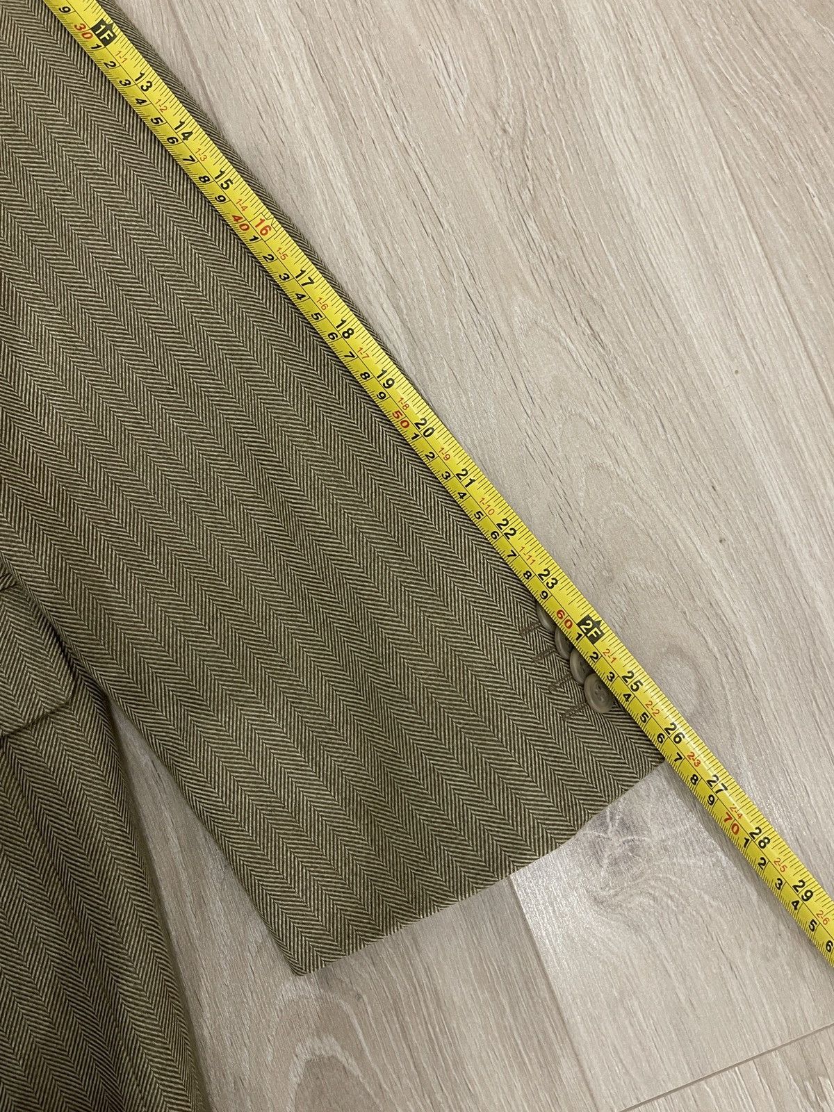 Vintage 🔥Vintage blazer beige herringbone pattern classic jacket Size 46R - 10 Thumbnail