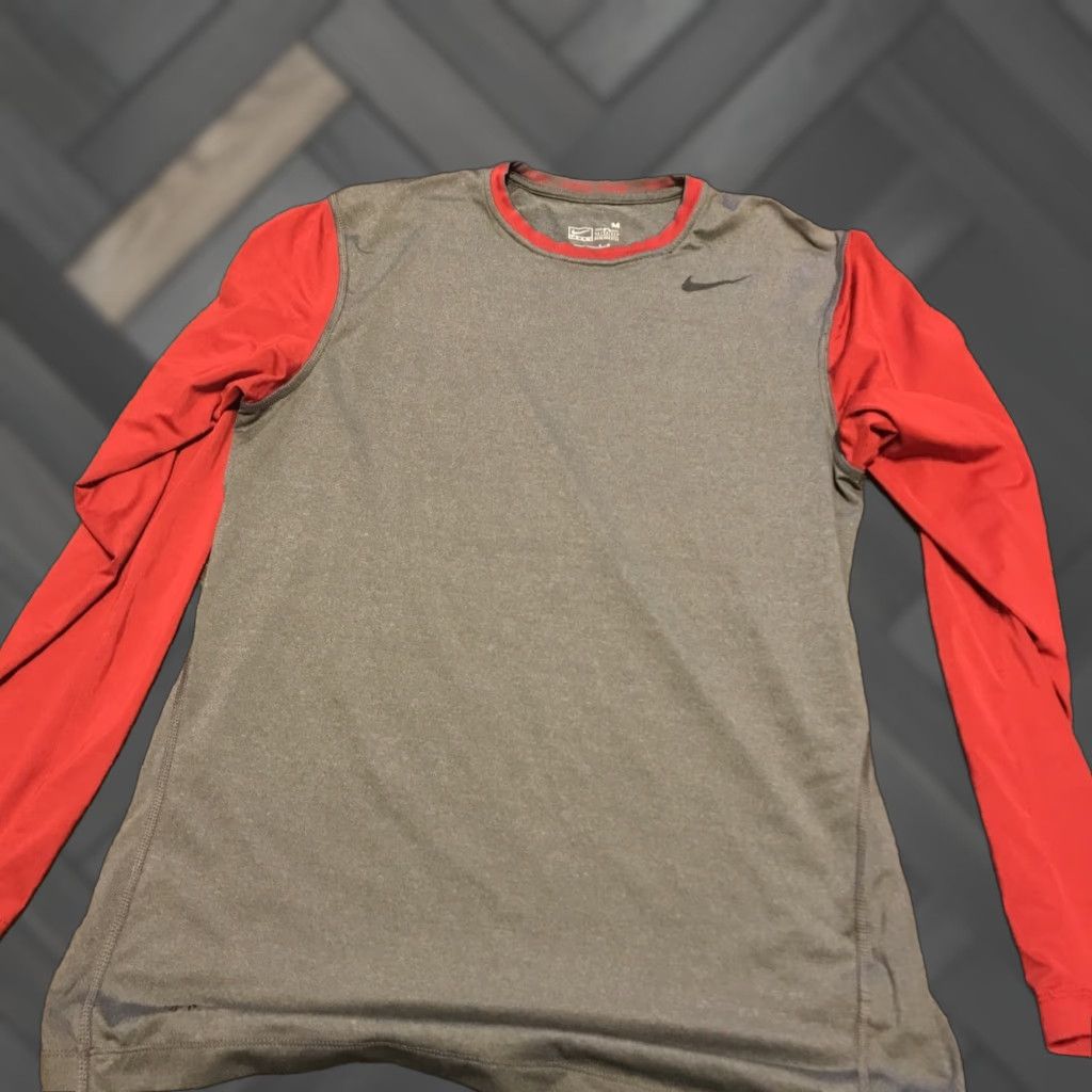 Nike Nike Pro Combat Dri-FIT Shirt Mens M Crew Neck Long Sleeve Gray Multicolor Colorful Dri-Fit Athletic Activewear Shirt Men Size US M / EU 48-50 / 2 - 1 Thumbnail