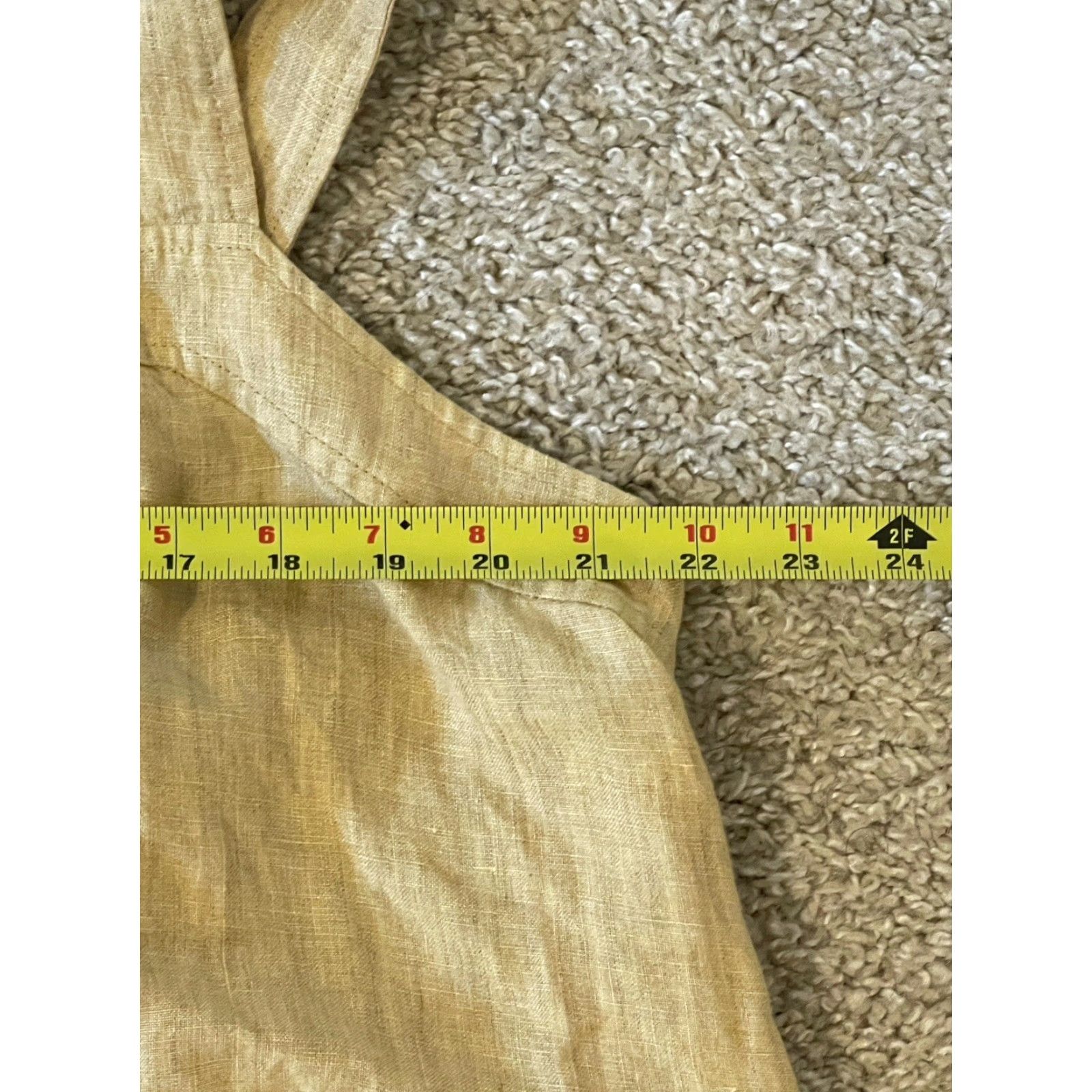 Eileen Fisher EILEEN FISHER Organic Linen Tiered Midi Dress 2X Yellow Sleeveless Ruffle Luxury Womens Size XXL / US 16-18 / IT 52-54 - 3 Thumbnail