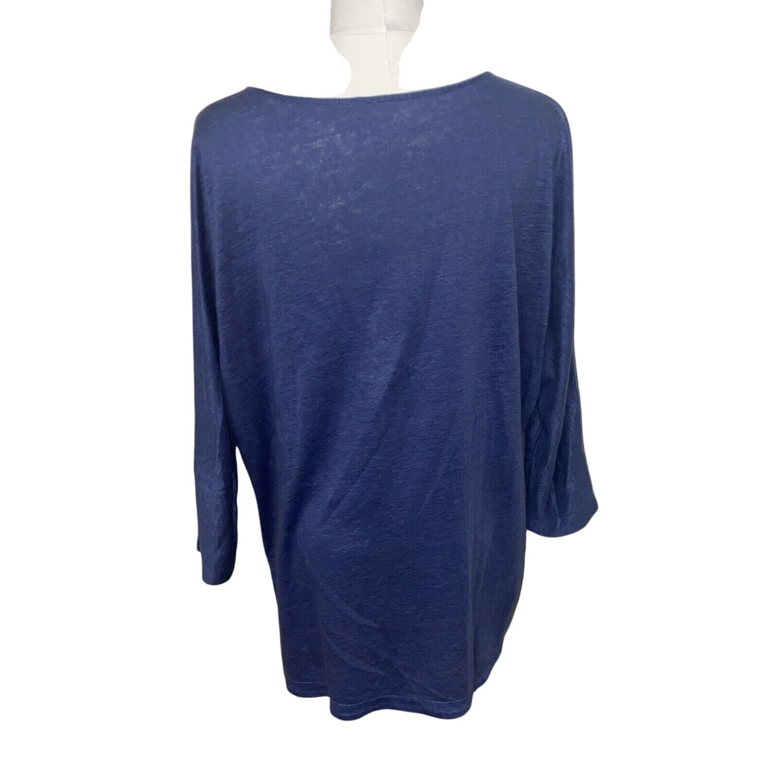 Eileen Fisher EILEEN FISHER Top Size XS Blue Womens 3/4 Sleeve Oversized Size XS / US 0-2 / IT 36-38 - 4 Thumbnail