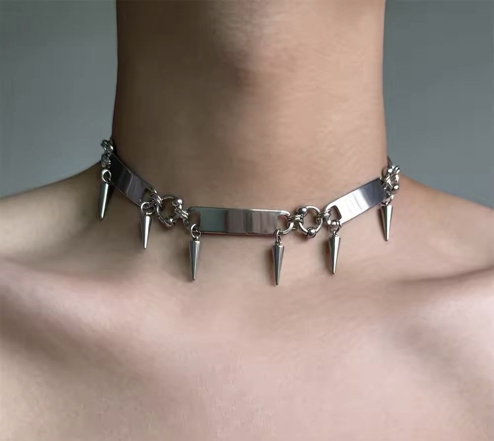 Jewelry Punk Metal Collar Necklace Size ONE SIZE - 1 Thumbnail