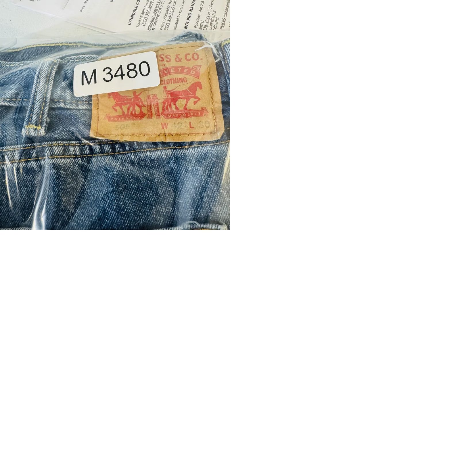 Levi's Levi's 505 Jeans Mens 42x30 Blue Medium Wash Straight Denim Zip Fly Regular Fit Size US 42 / EU 58 - 9 Thumbnail