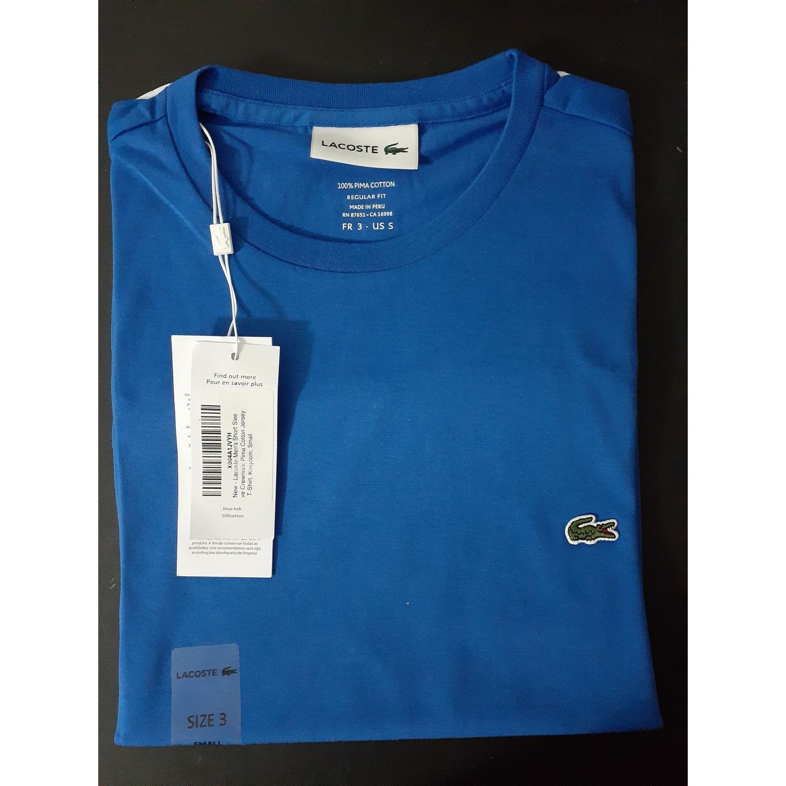 Lacoste Lacoste Men's Crew Neck Pima Cotton Jersey T-Shirt Kingdom S Size US S / EU 44-46 / 1 - 2 Thumbnail