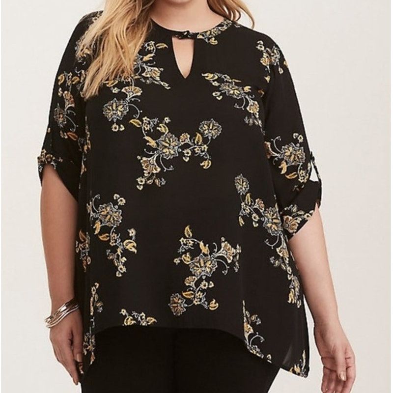 Torrid Torrid Womens Floral Georgette Top Plus Size 1X Romantic Size XL / US 12-14 / IT 48-50 - 1 Thumbnail
