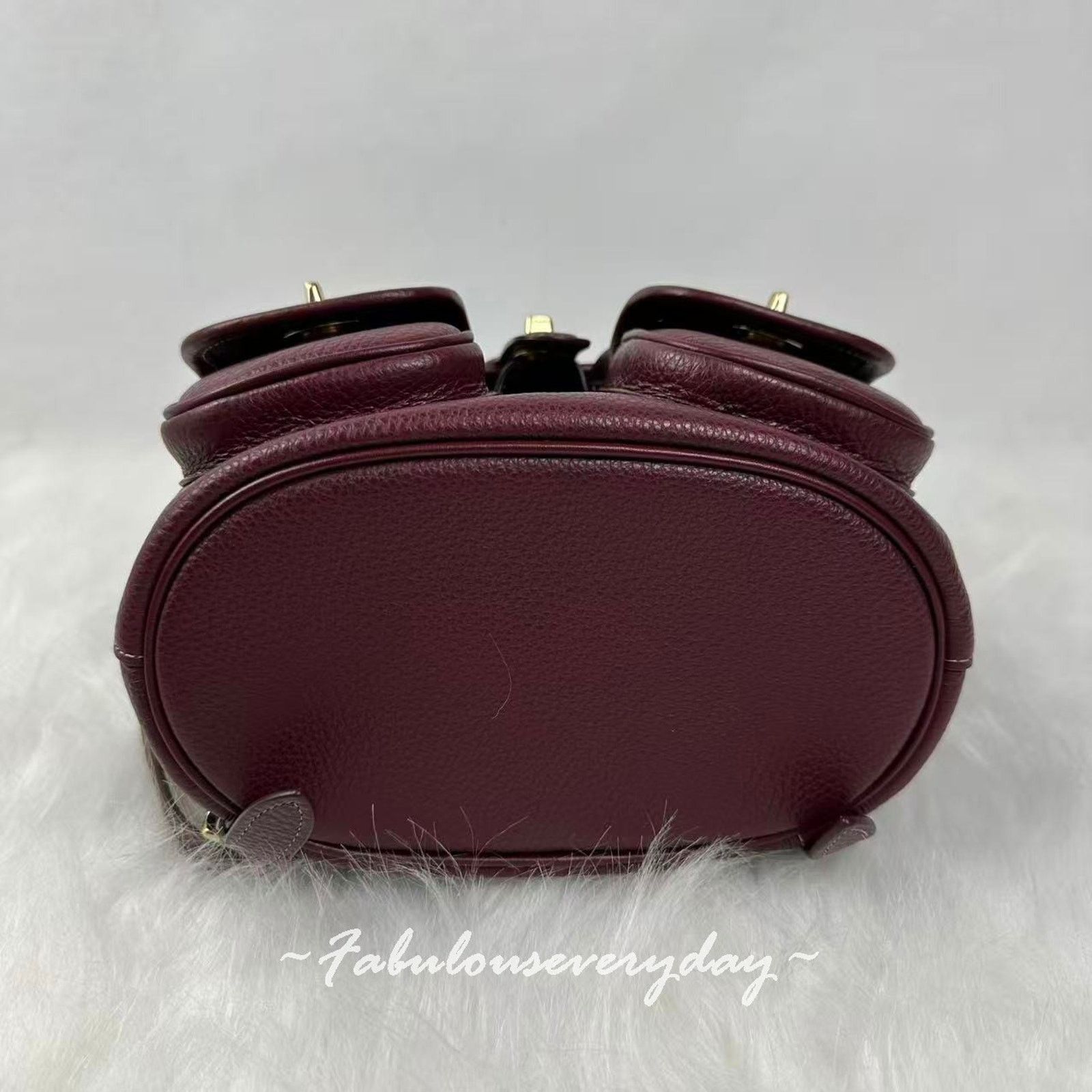 Coach Coach Hadley Backpack In Leather Brass/Dark Wine CBH09 NWT Size ONE SIZE - 6 Thumbnail
