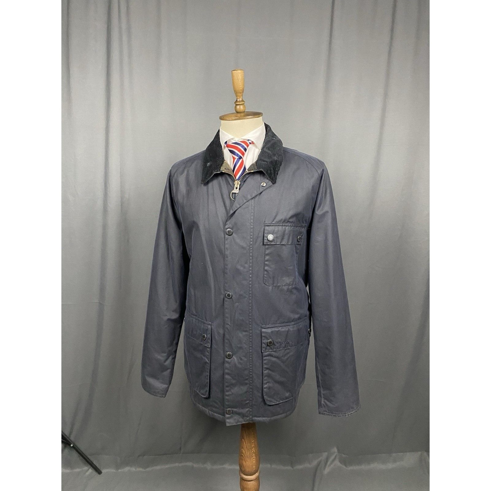 Barbour MINT! Barbour Rufford Men's Blue Waxed Insulated Motorcycle Size US XXL / EU 58 / 5 - 2 Thumbnail