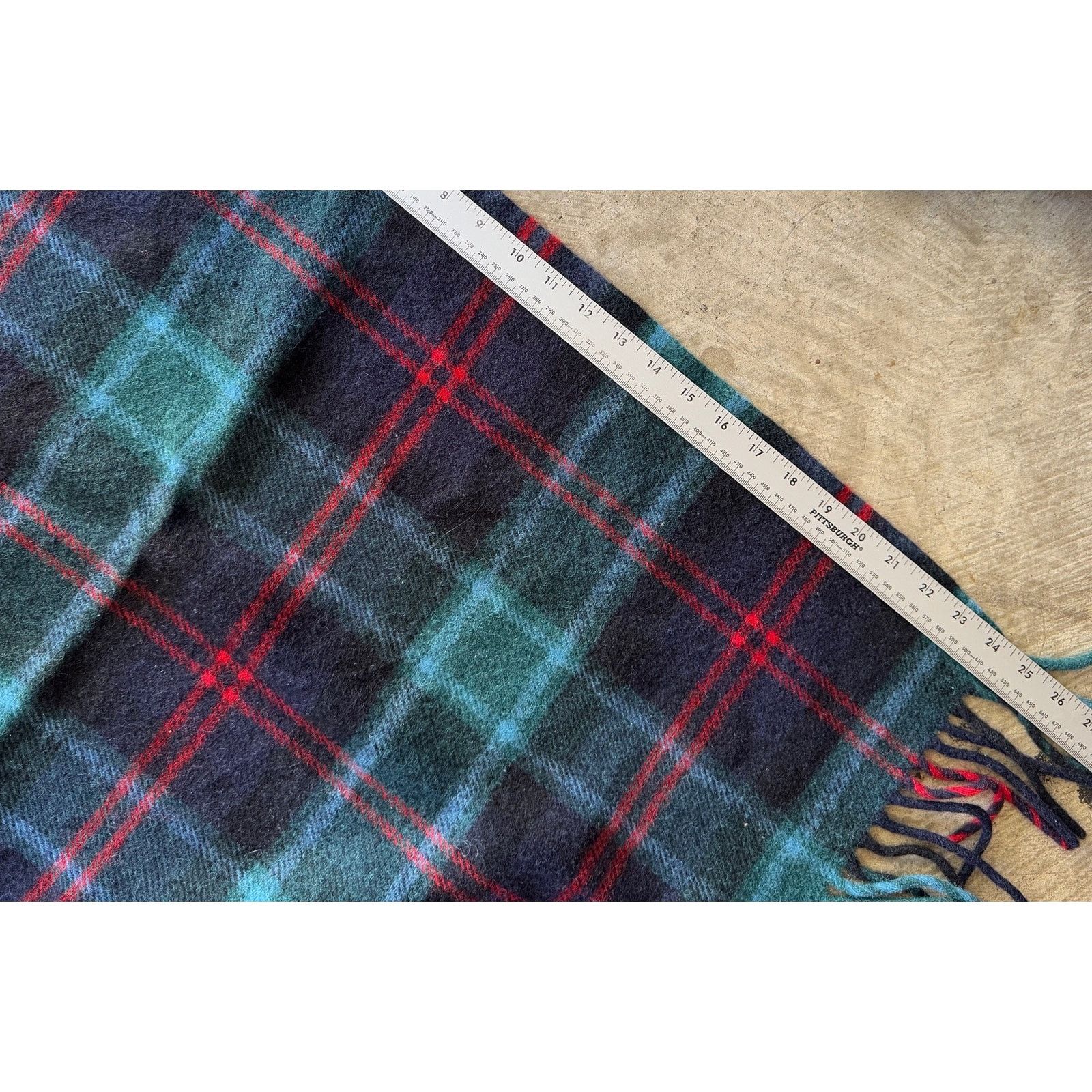 Pendleton × Vintage Pendleton Blue Green Black Plaid Wool Scarf Blanket 1444 Size ONE SIZE - 3 Thumbnail