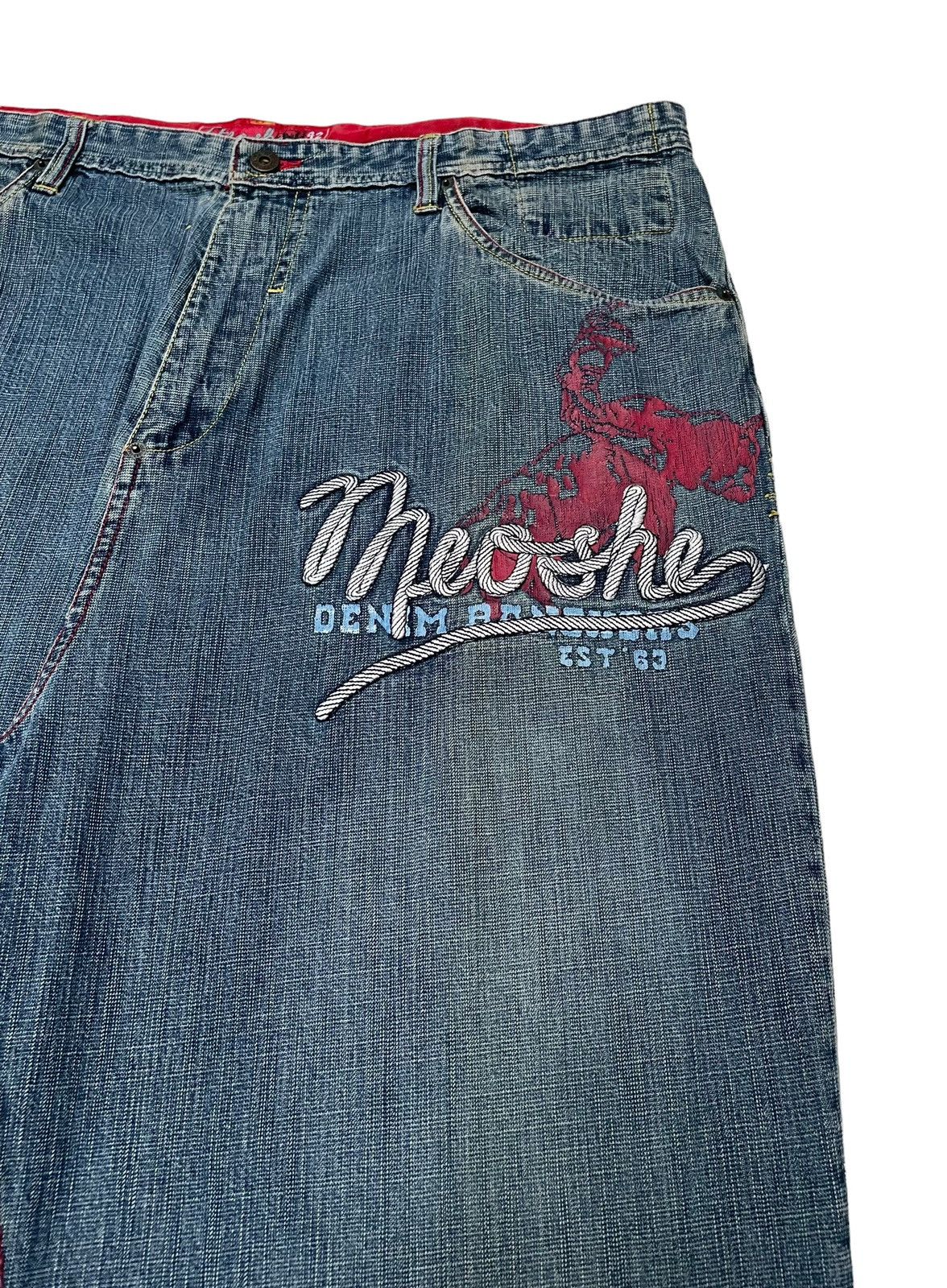 Designer × Japanese Brand × Vintage Vintage Japanese Brand Meoshe Baggy Jeans 2000s Size US 40 / EU 56 - 5 Thumbnail