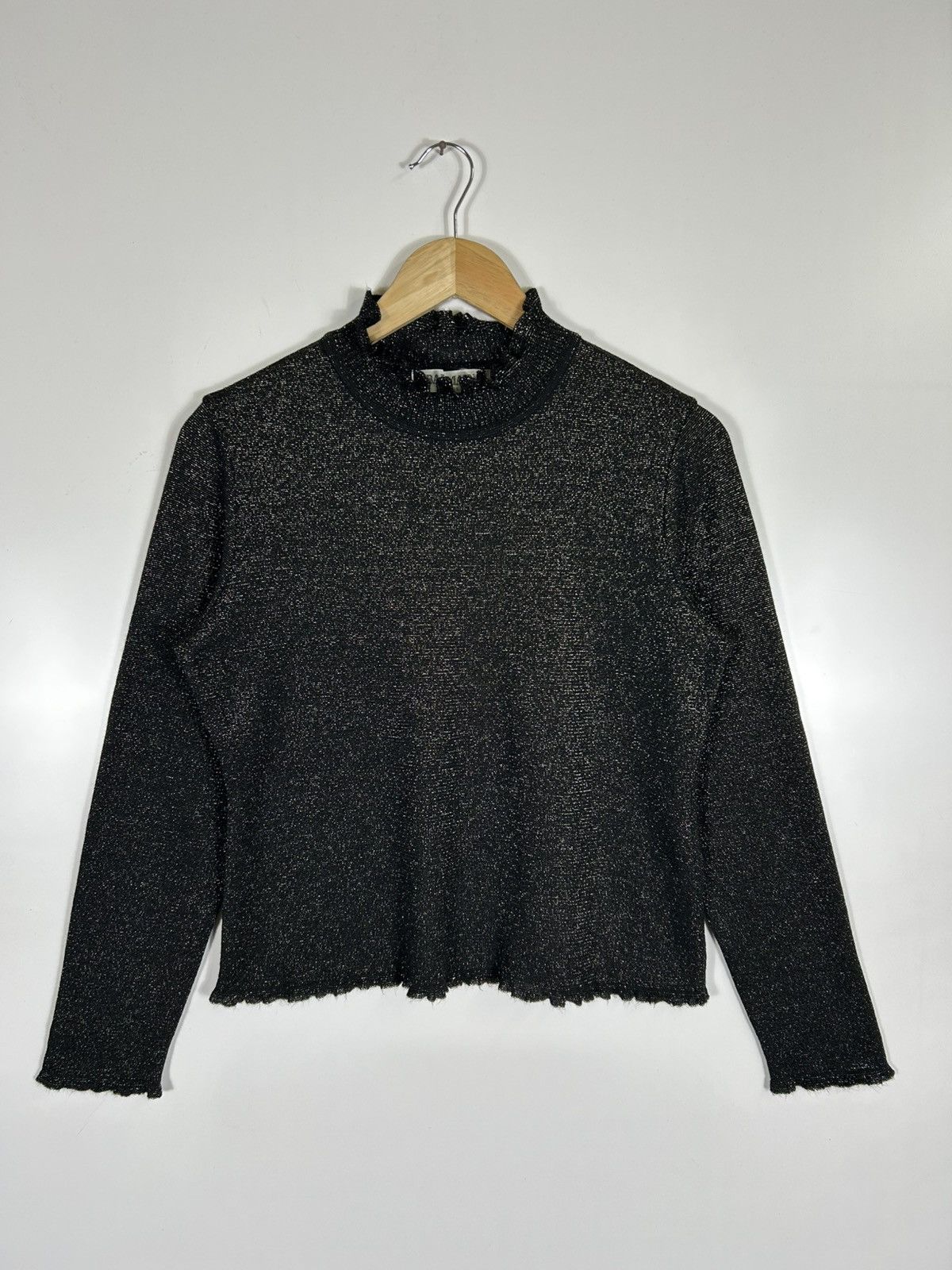 Balmain 🔥Luxury Balmain Paris Black Metallic Cropped Shirt Size S / US 4 / IT 40 - 1 Thumbnail