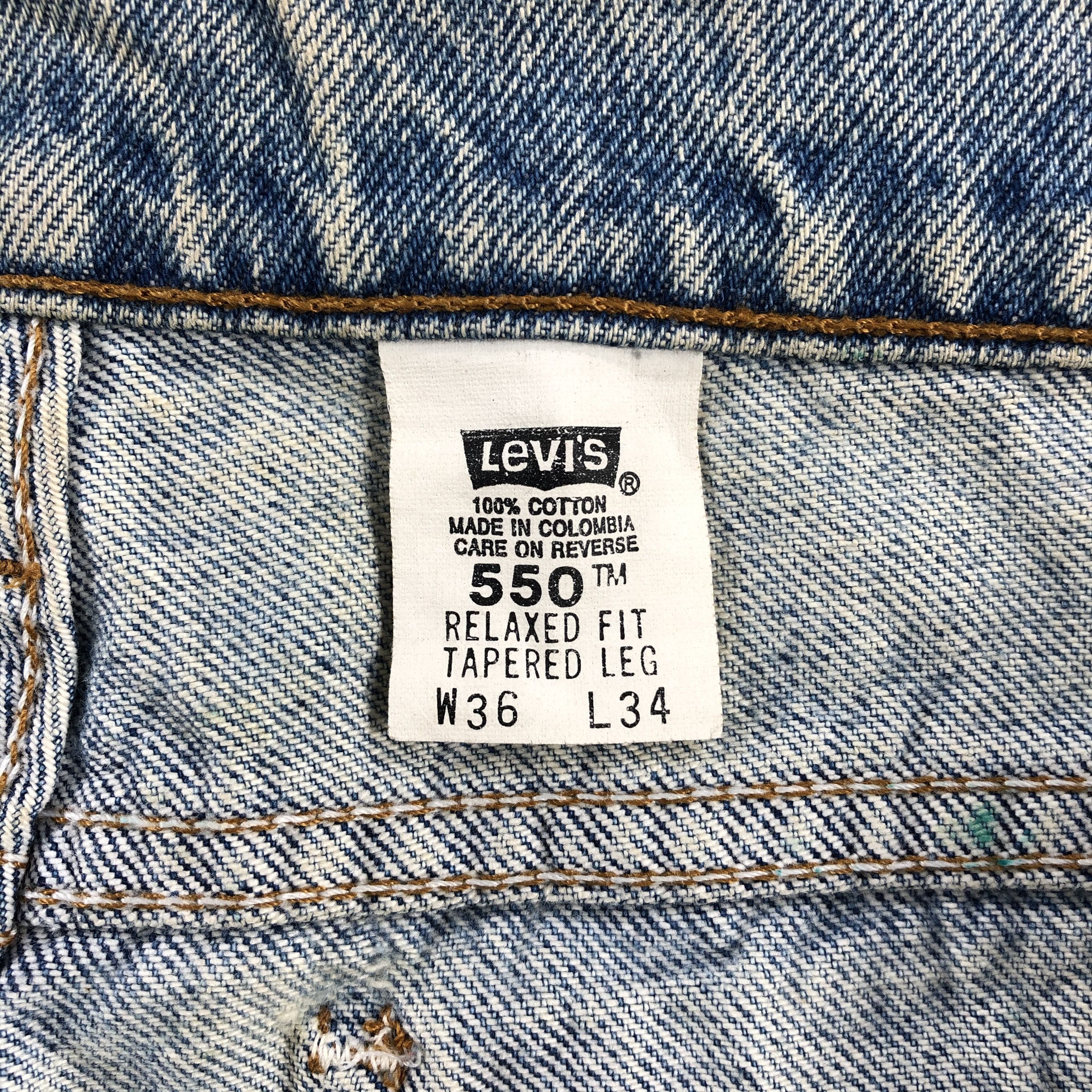 Levi's Vintage 90s Levis 550 Orange Tab Jeans Wash Denim-J989 Size US 36 / EU 52 - 10 Thumbnail