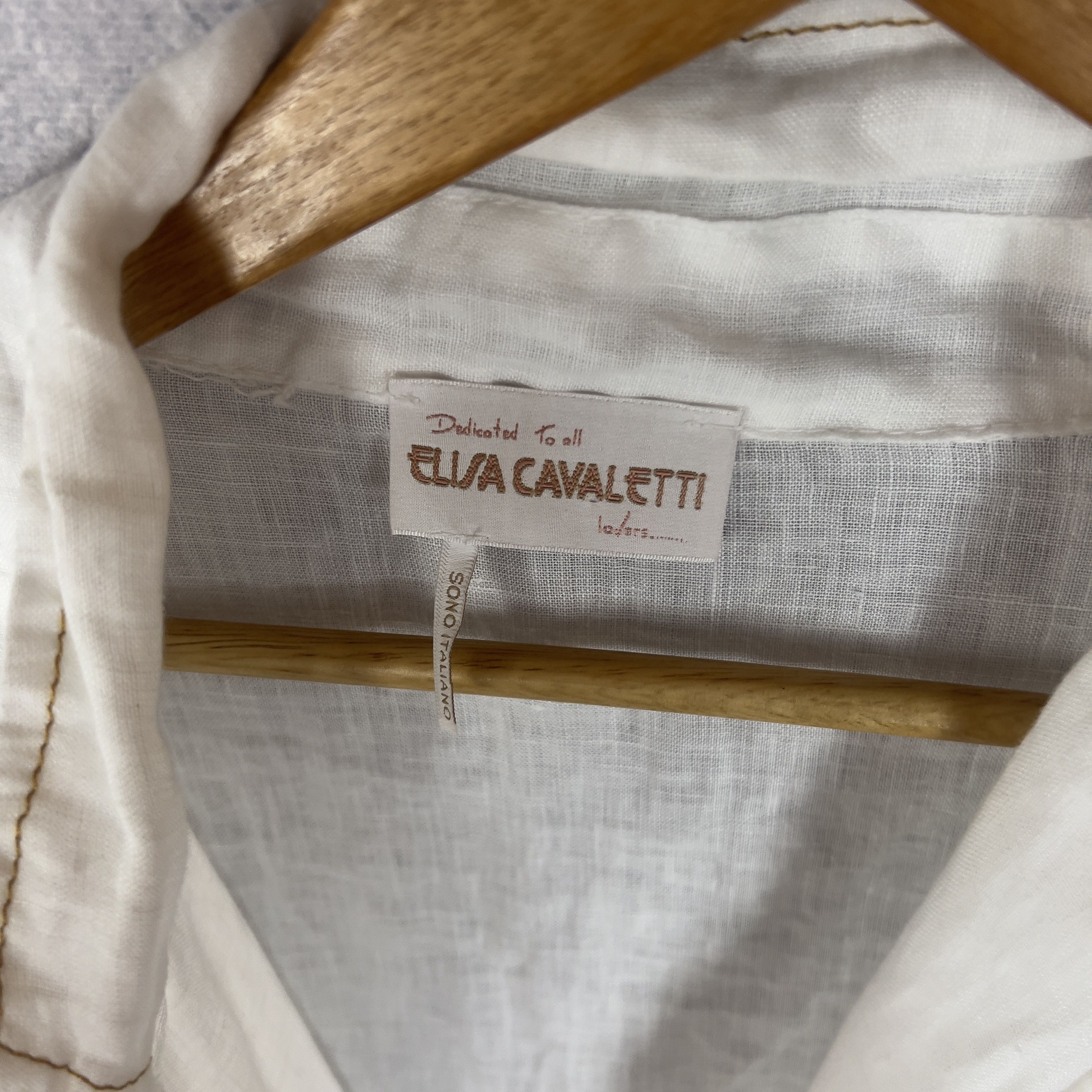 Elisa Cavaletti × Vintage Elisa Cavaletti Luxury Blouse Size 1 White Long Sleeve Size XS / US 0-2 / IT 36-38 - 4 Thumbnail