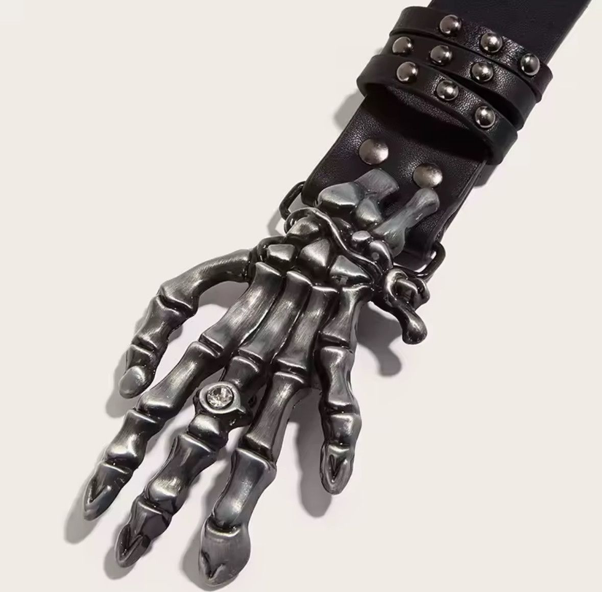Japanese Brand Unisex Trendy Gothic Punk Skulls Buckle Belt Size 32 - 3 Thumbnail