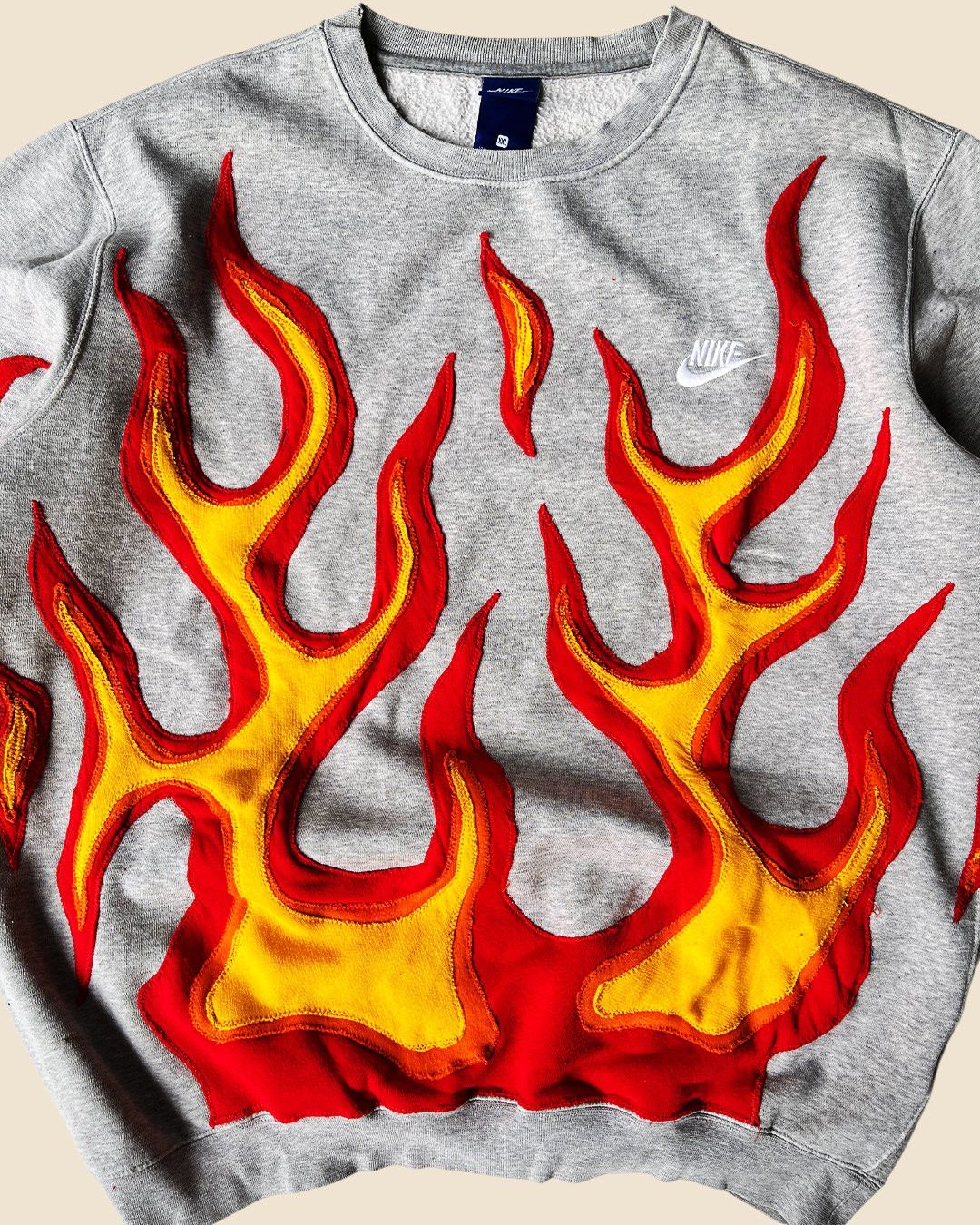 Handmade × Nike 1OF1 REWORKED NIKE FLAME GREY SWEATSHIRT SIZE XL Size US XL / EU 56 / 4 - 6 Thumbnail