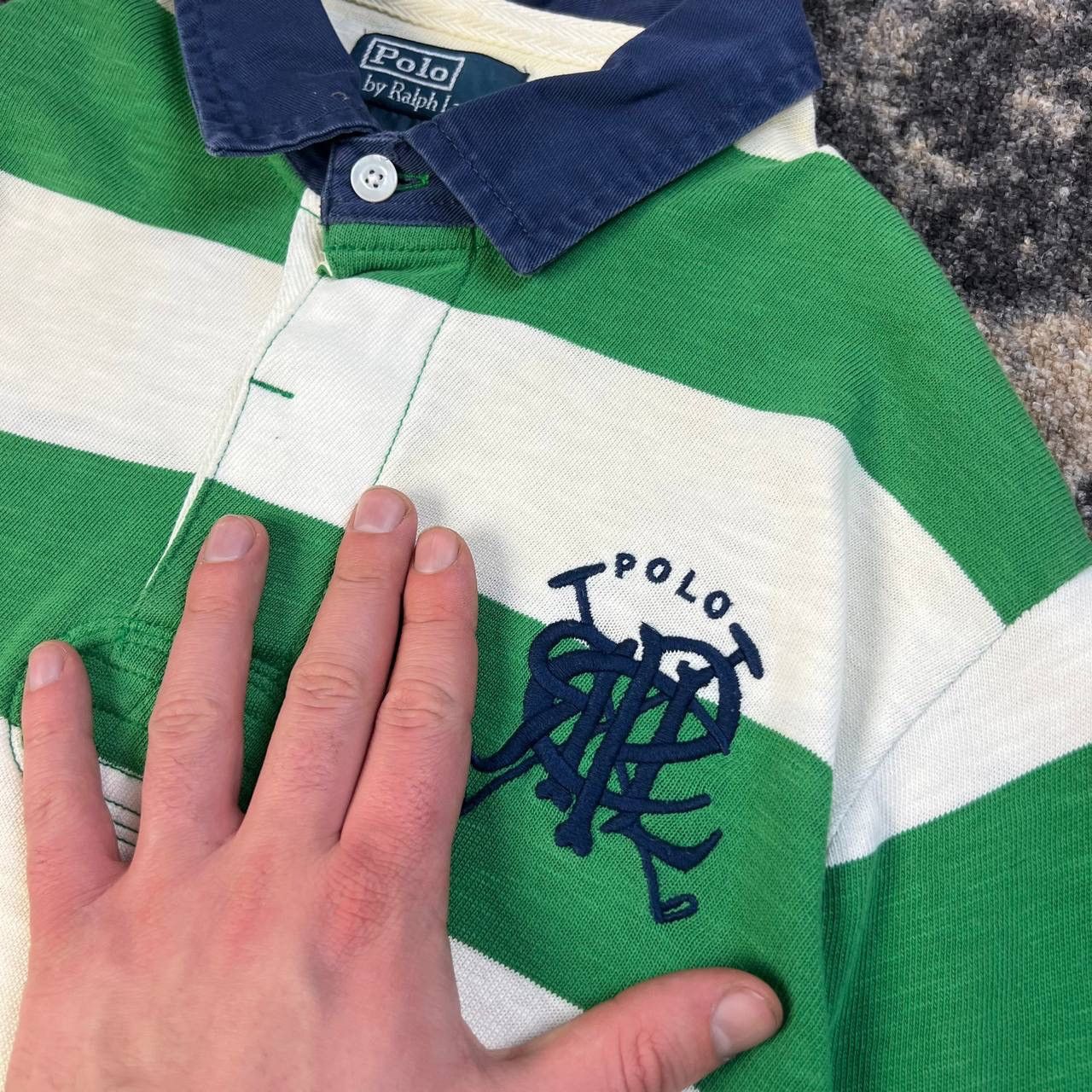 Polo Ralph Lauren Polo Ralph Lauren Vintage Y2K Big Logo Rugby Long Sleeve Size US XL / EU 56 / 4 - 4 Thumbnail