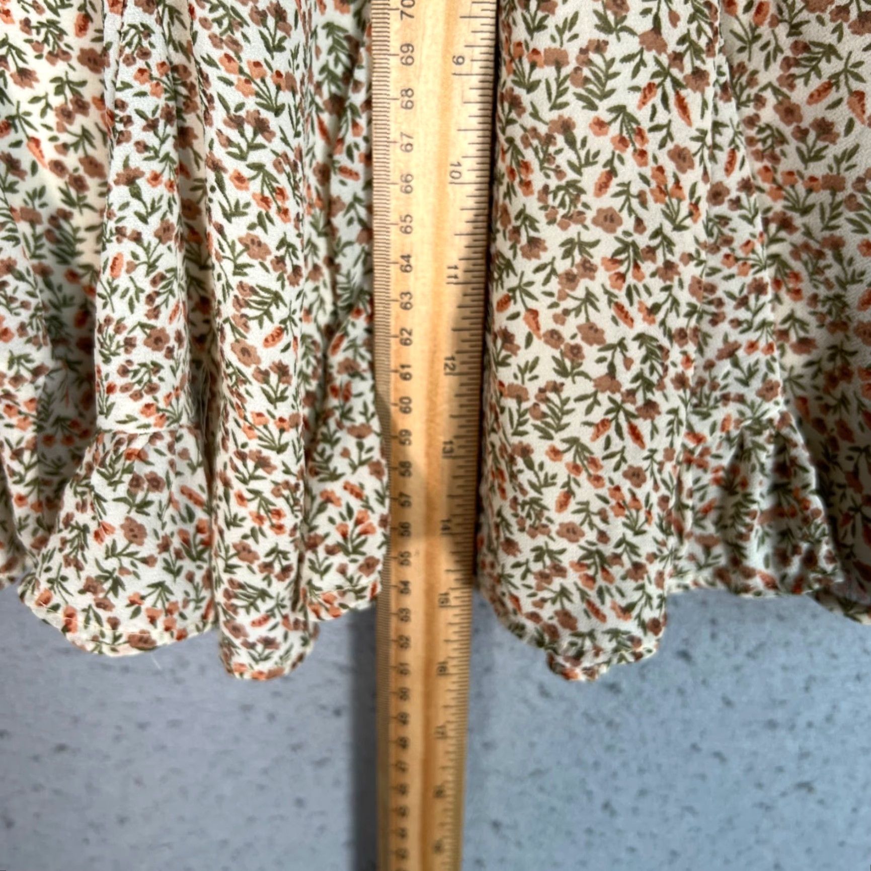 Vintage VINTAGE Dress Forum Womens Small Floral A-Line Beige Skirt 100% Polyester Size 28" / US 6 / IT 42 - 6 Thumbnail