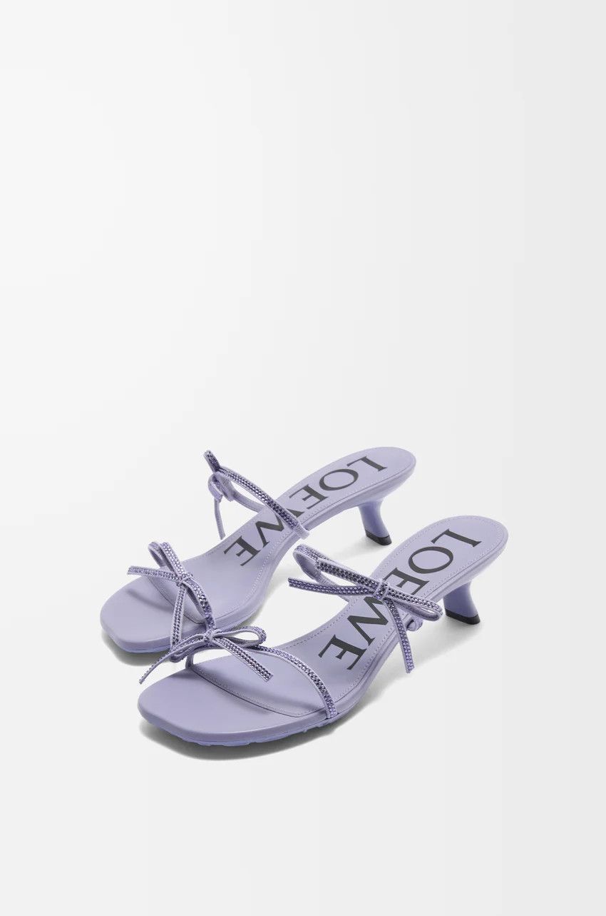 Loewe o1loc1c0525 Peal Sandal In Suede And Rhinestones in Purple Size US 9 / IT 39 - 2 Thumbnail
