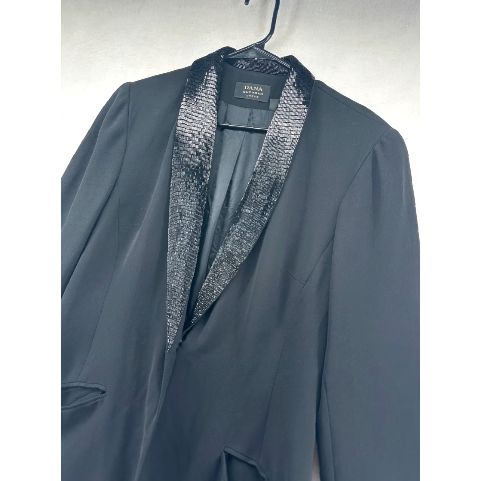 Vintage Dana Buchman Overcoat Black Women's Size 12 Collared Long Sleeve Pockets Coat Dress? Size XL / US 12-14 / IT 48-50 - 4 Thumbnail