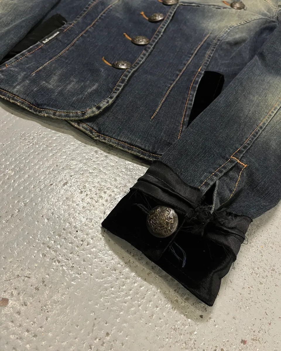 Dolce & Gabbana 2000s Dolce & Gabbana Velvet Denim Blue Blazer Jacket Size M / US 6-8 / IT 42-44 - 6 Thumbnail
