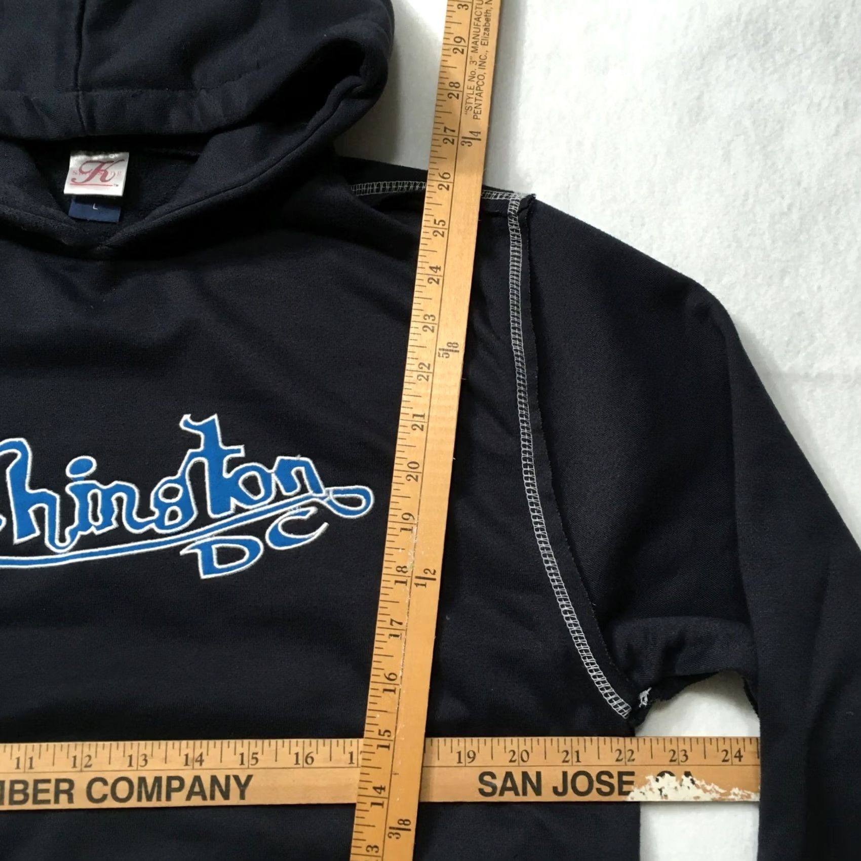 Vintage Washington DC Hoodie Blue Large Embroidered Pocket Kangaroo Pullover Unisex Adults L Shirt/Hoodie Size US L / EU 52-54 / 3 - 5 Thumbnail