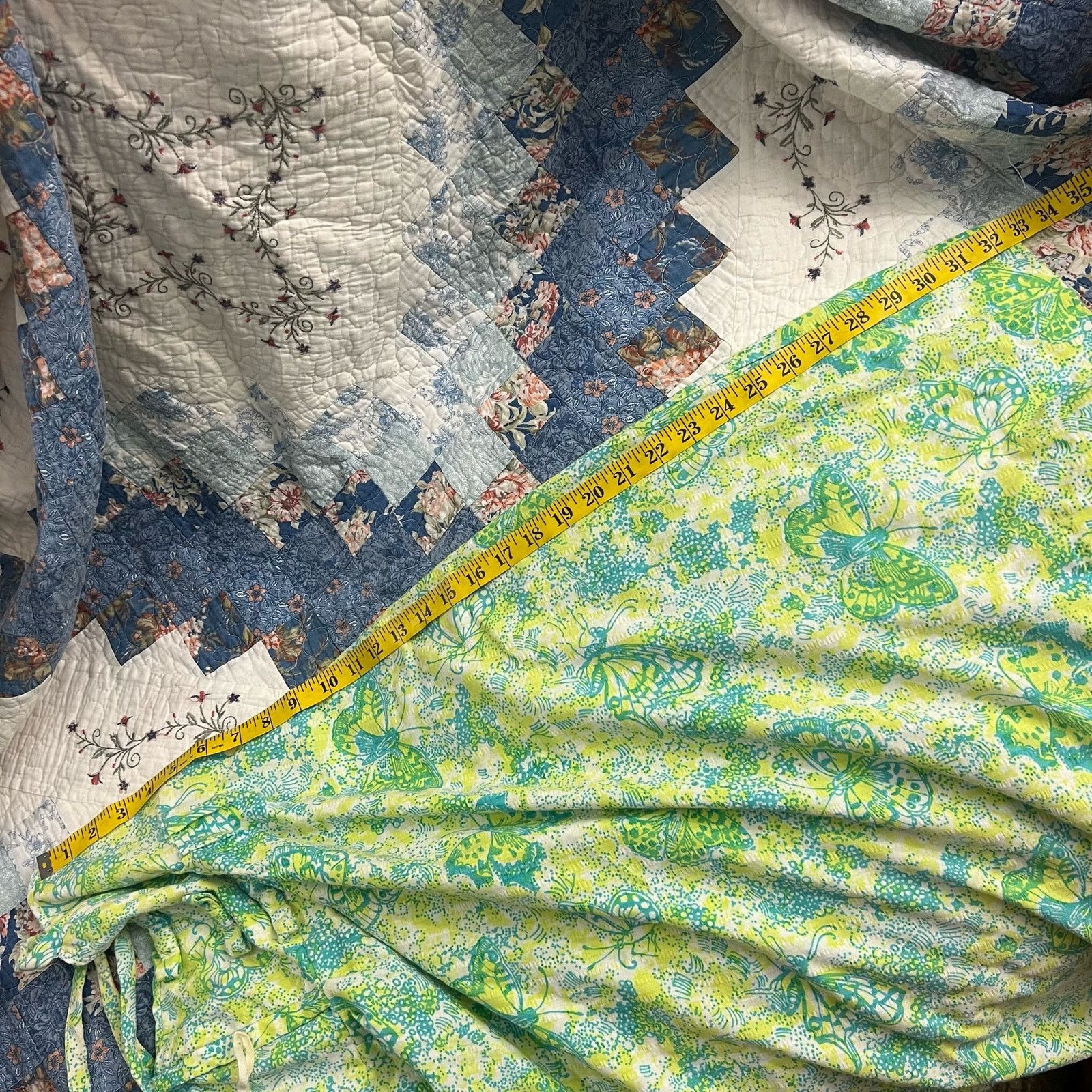Lilly Pulitzer 60s Lilly Pulitzer Blue Green Daisy Butterfly Strap Sundress Size M / US 6-8 / IT 42-44 - 14 Thumbnail