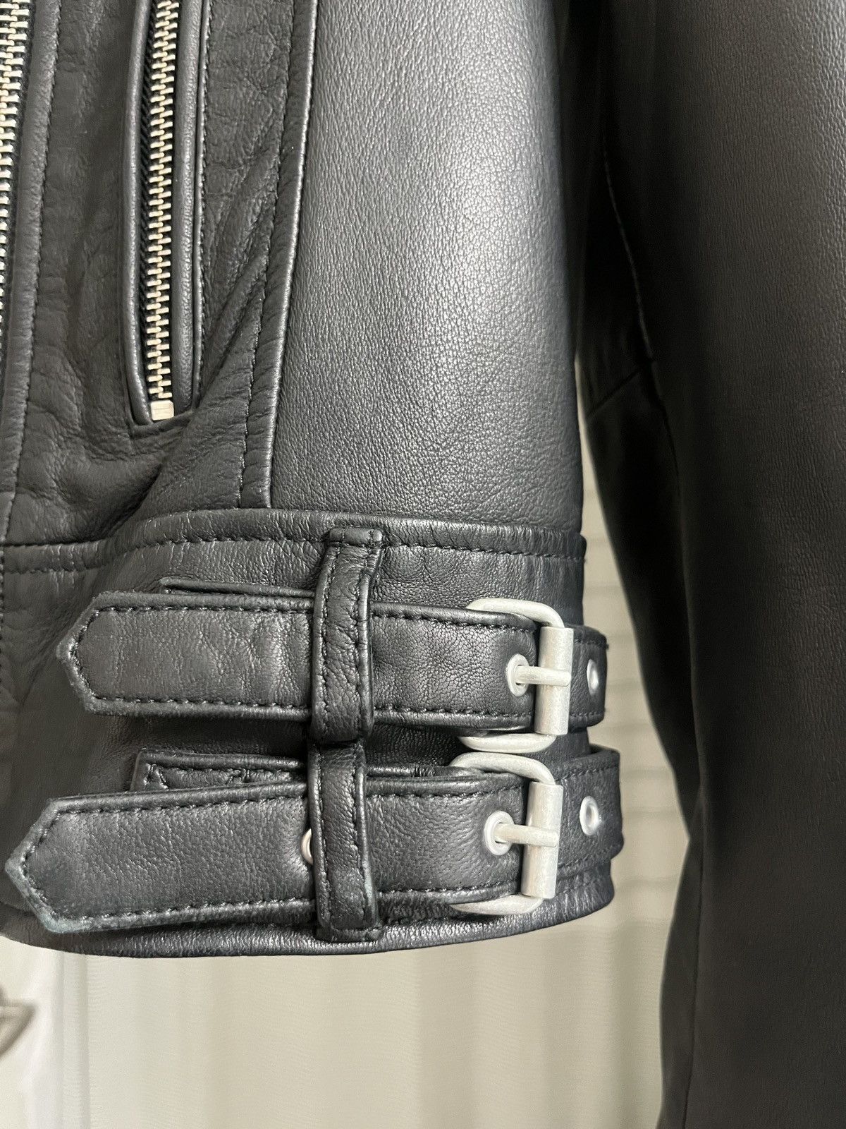 Allsaints Leoni Leather Biker Jacket Size M / US 6-8 / IT 42-44 - 5 Thumbnail