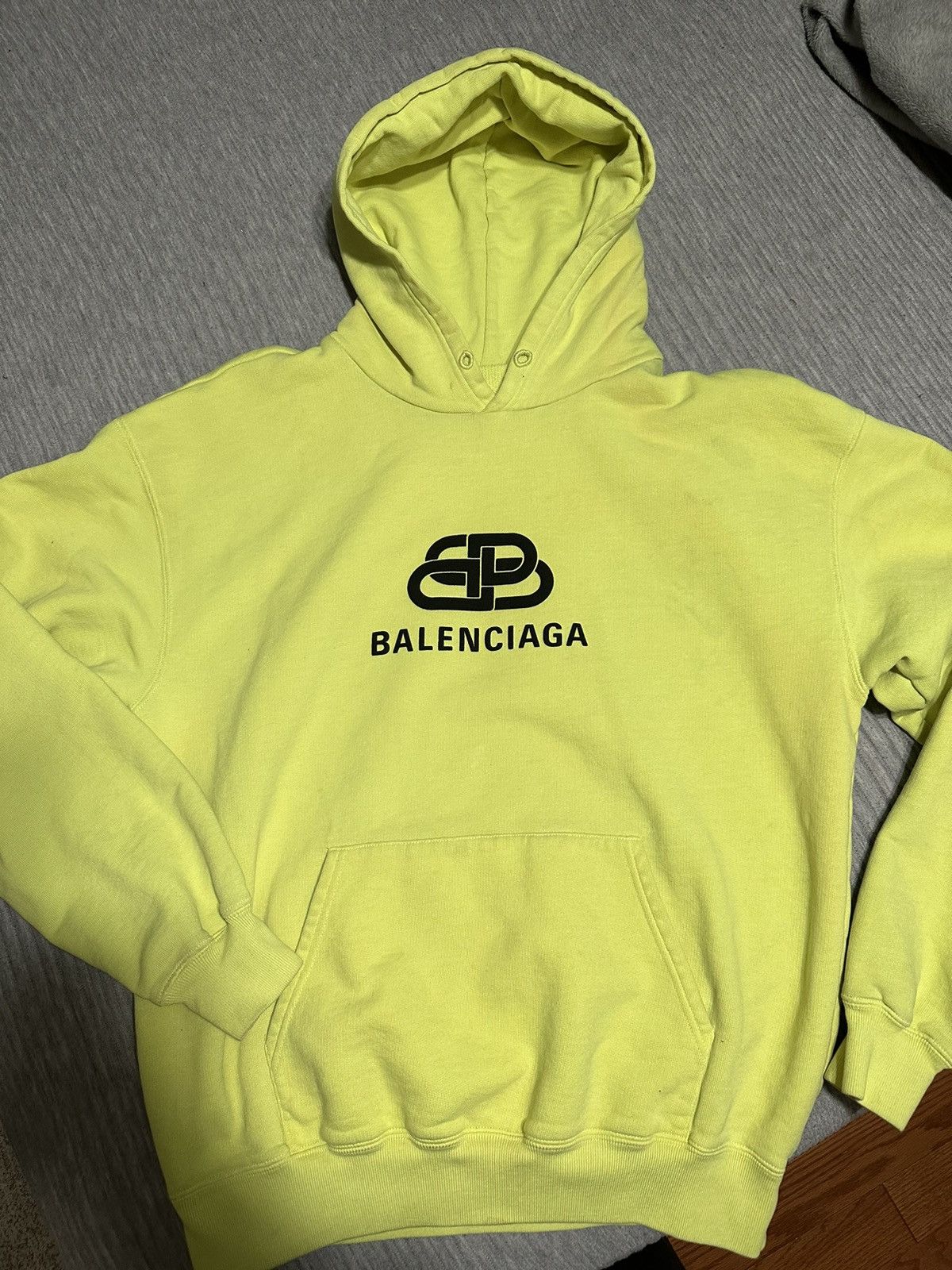 image of Balenciaga Neon Bb Hoodie Size Small, Men's