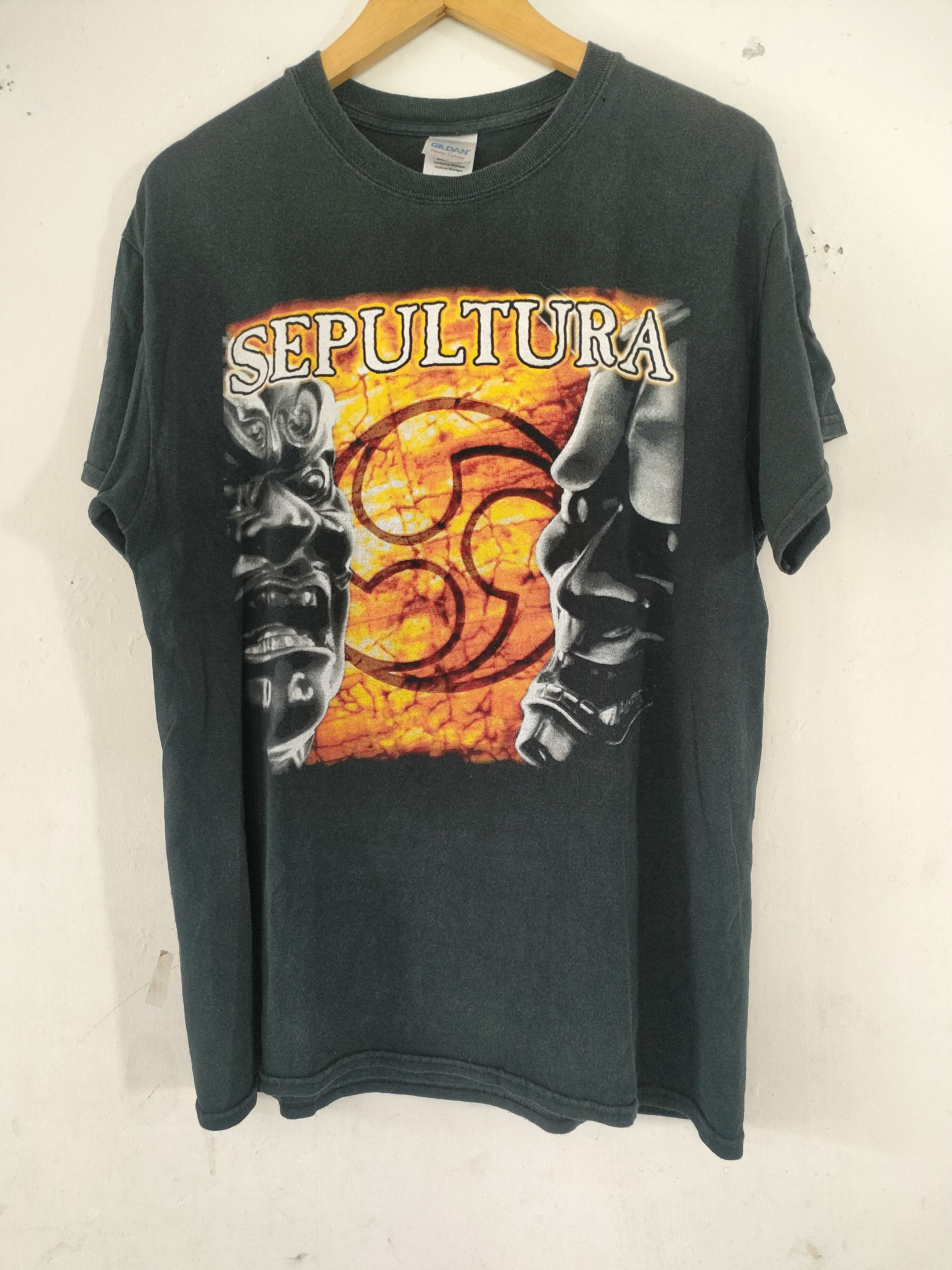 image of Band Tees Vintage Sepultura Against in Black, Men's (Size Medium)