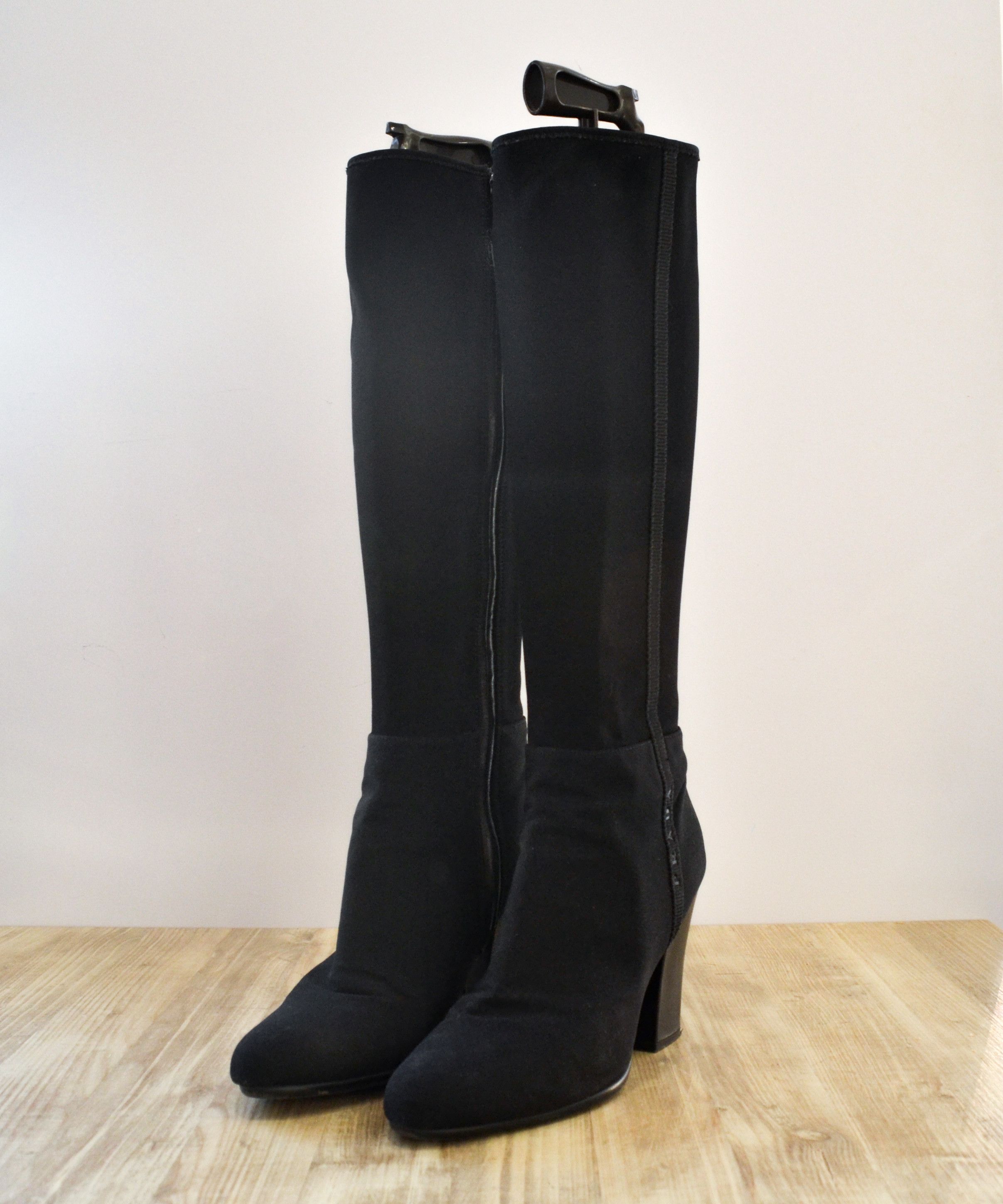Prada PRADA Boots Neoprene Nylon Logo Heels Zip Shoes Black 39 Size US 9.5 / IT 39.5 - 5 Thumbnail