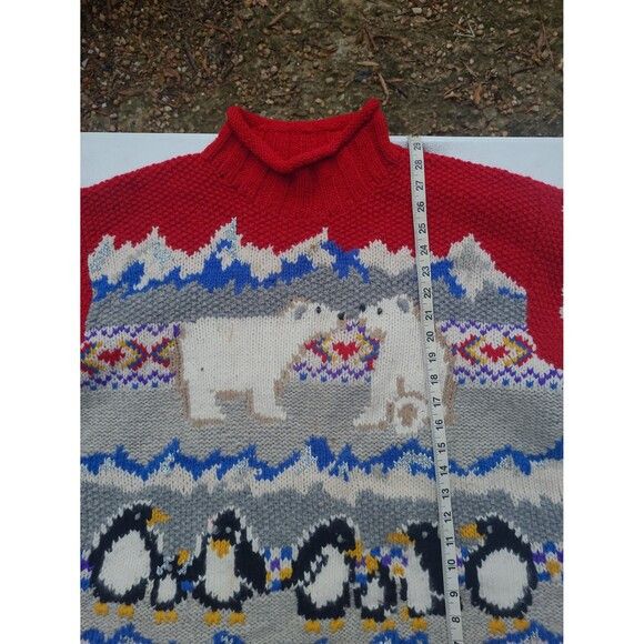 Other Vtg Wool Handknit Metropolitan Sweater Polar Bear Penguins Size US L / EU 52-54 / 3 - 9 Thumbnail