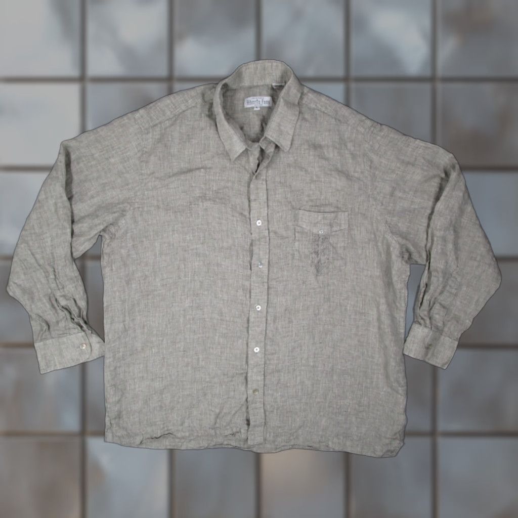 Polo Ralph Lauren Polo Ralph Lauren Gray Linen Button-Up Shirt Mens XL Long Sleeve Travel Classic Size US XL / EU 56 / 4 - 1 Thumbnail