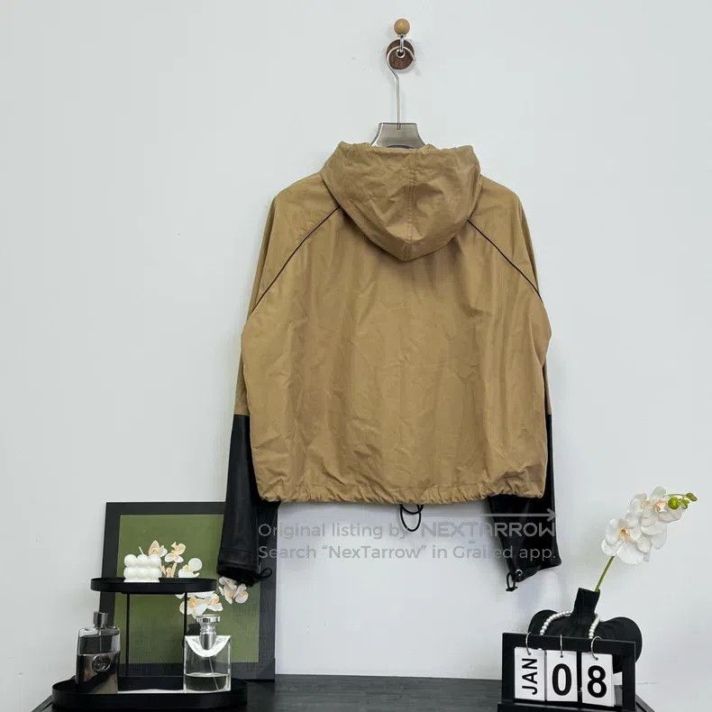 Loewe Loewe Khaki Color Leather Sleeved Classic Logo Windbreaker Size S / US 4 / IT 40 - 4 Thumbnail