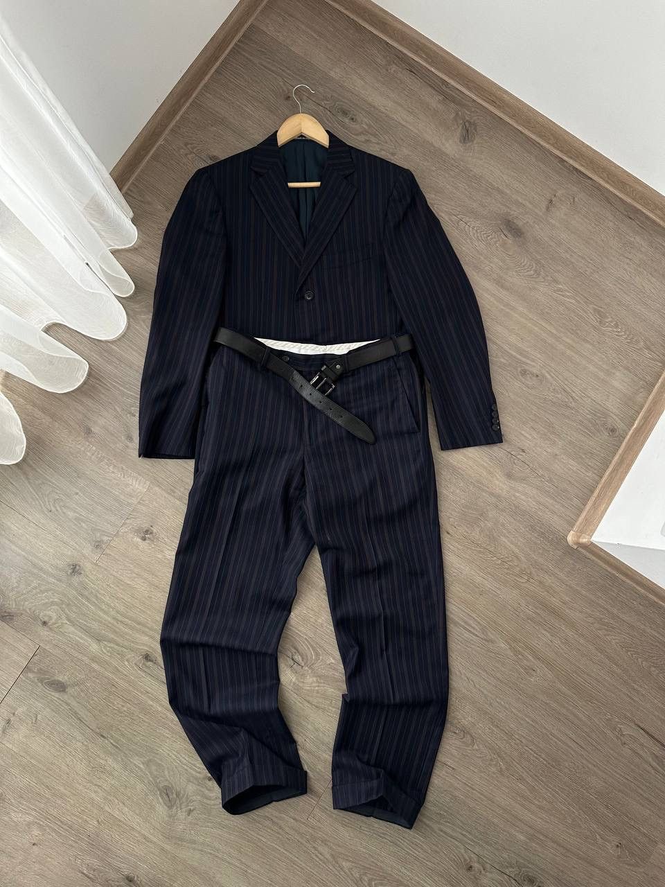 Pal Zileri × Vintage Vintage Pal Zileri Striped Virgin Wool Super Suit Size 48S - 11 Thumbnail