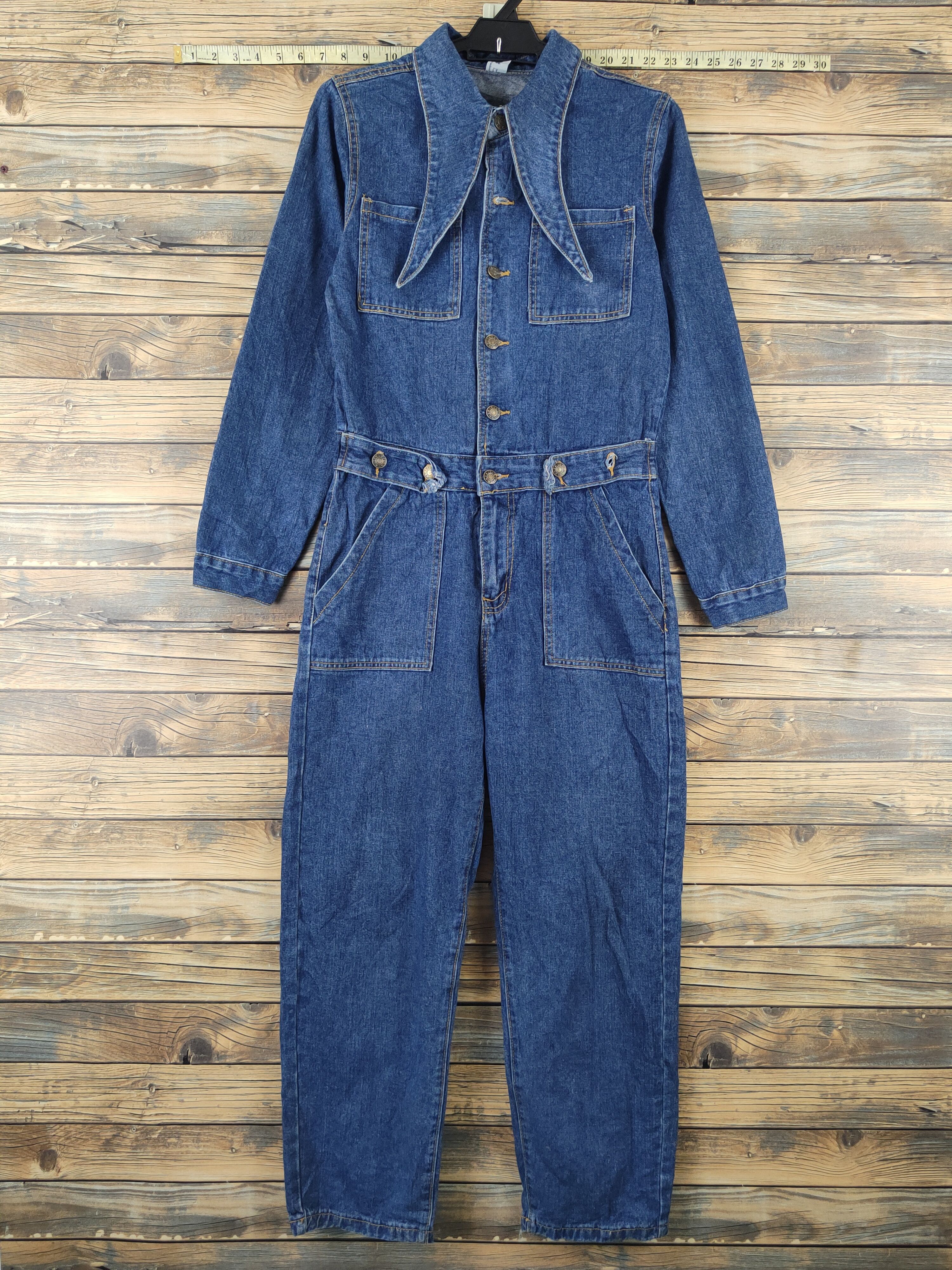 Japanese Brand × Vintage Vintage Japanese Brand Dark Blue Denim Coveralls Size 30" / US 8 / IT 44 - 1 Thumbnail