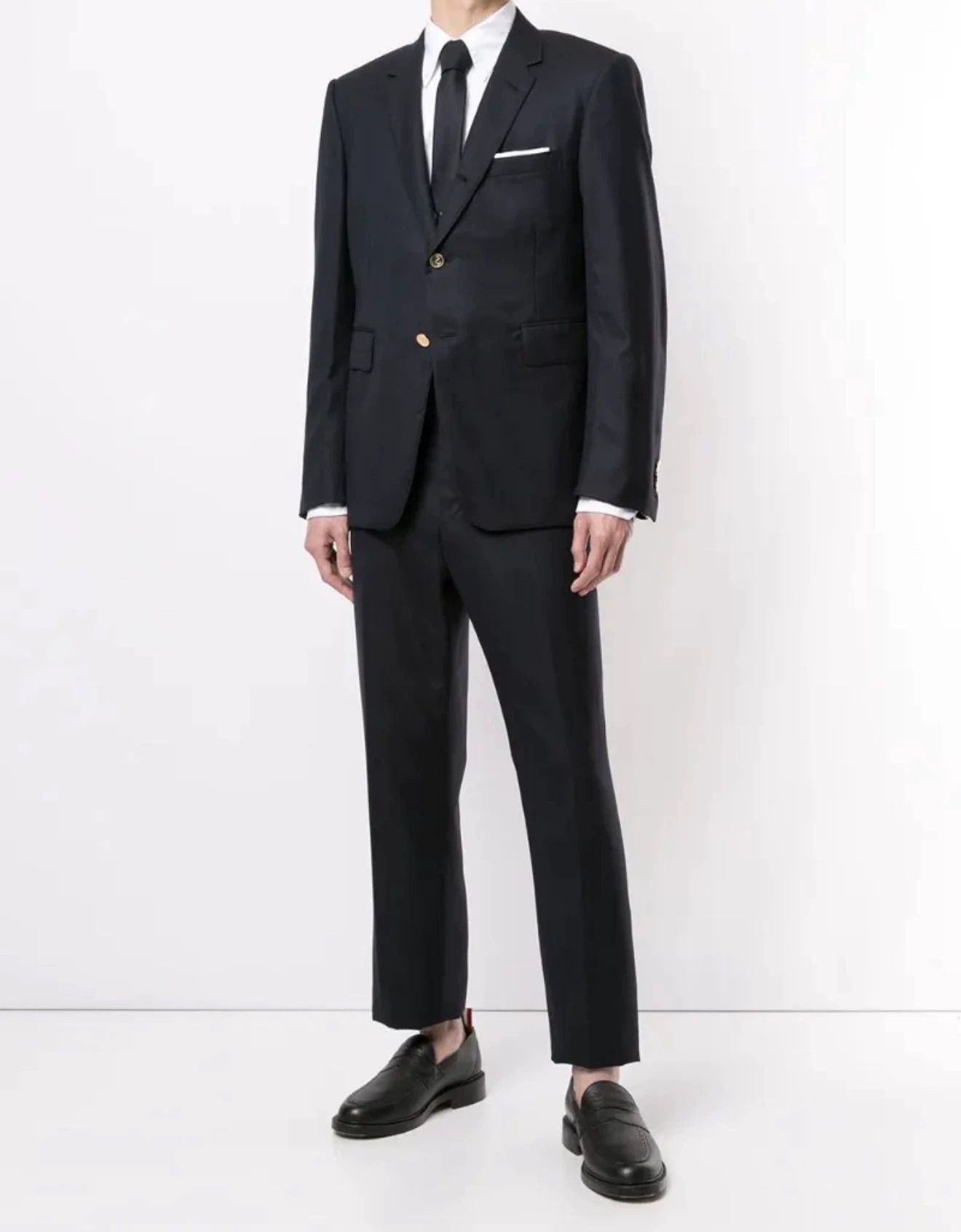 Thom Browne Thom Browne Navy Suit Non-Gold Buttons Size 0 98 New Wool Size US XS / EU 42 / 0 - 8 Thumbnail