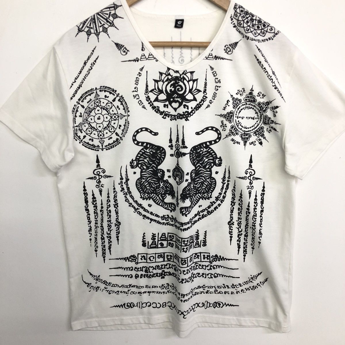 Japanese Brand Amina Sak Yant Twin Tiger Motive Miror Print Shirt Size US M / EU 48-50 / 2 - 3 Thumbnail