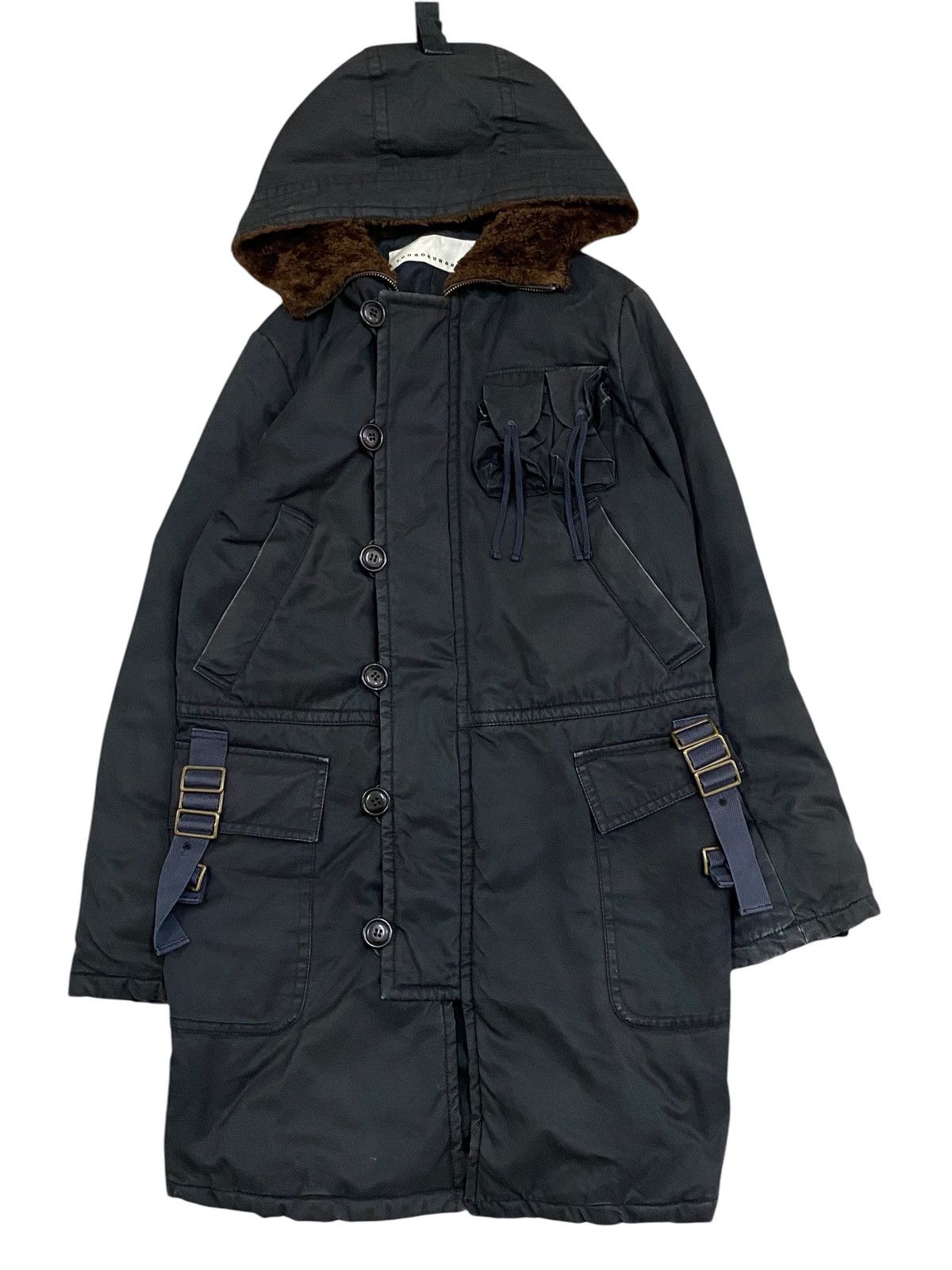 Issey Miyake Sunao Kuwahara Hooded Military Style Parka - Black Size US S / EU 44-46 / 1 - 1 Thumbnail