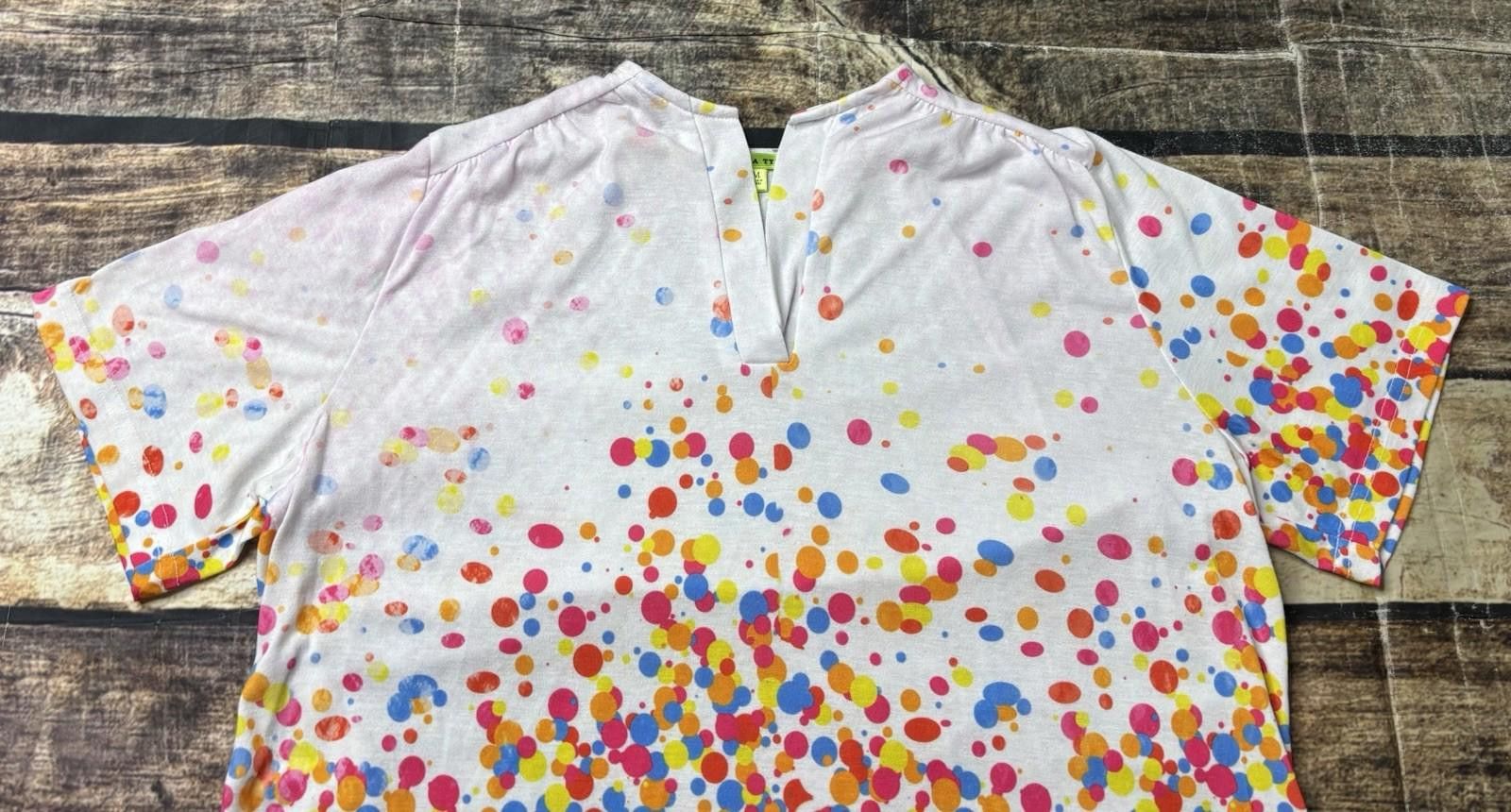 Other Trisha Tyler Top Women's Medium Artsy Abstract V-Neck Size M / US 6-8 / IT 42-44 - 4 Thumbnail