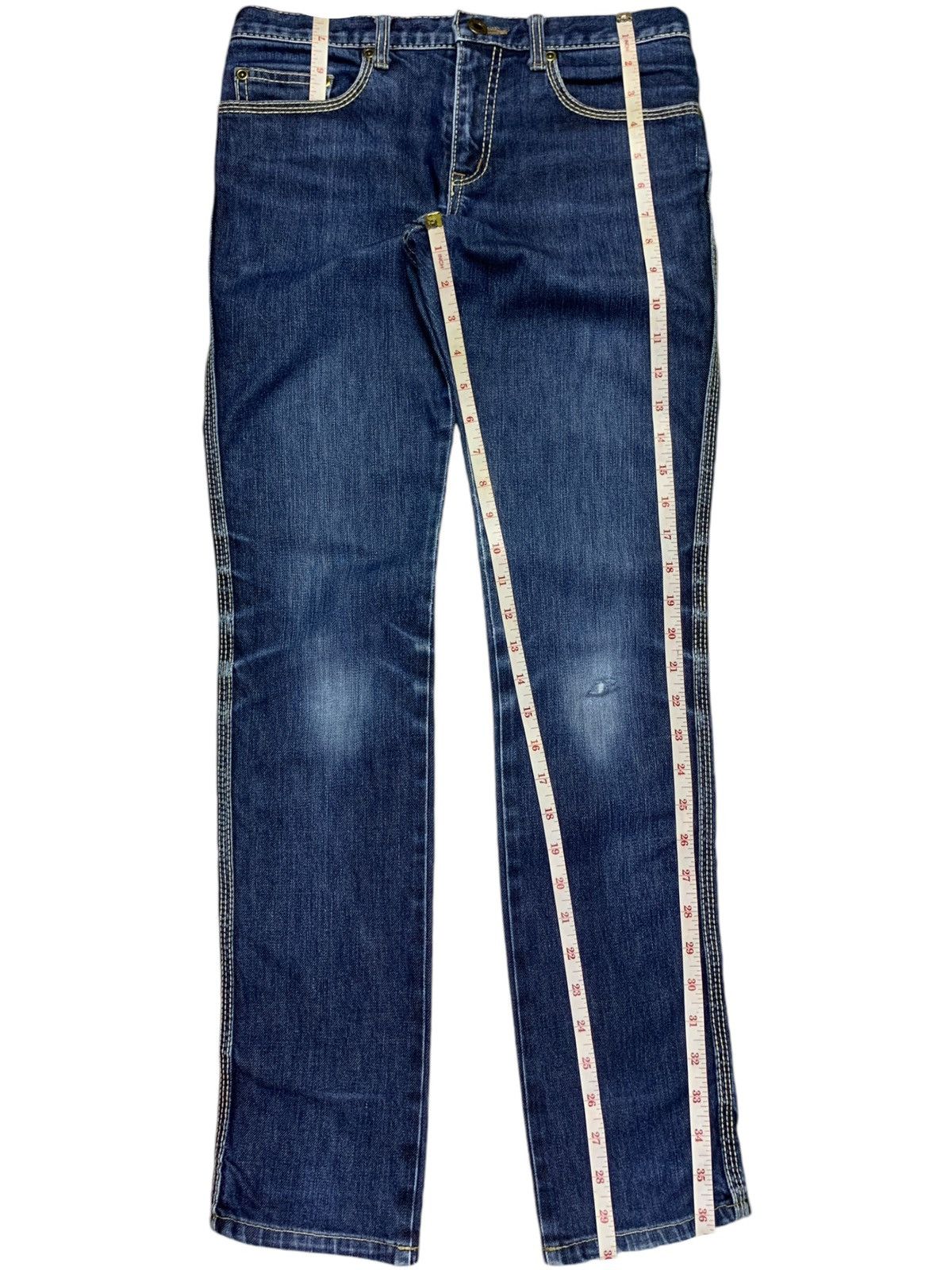 Hysteric Glamour Vintage Japanese Hysteric Glamour Blue Wash Slim Fit Jeans Size 29" - 13 Thumbnail