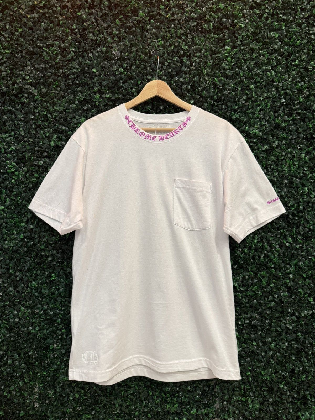 Chrome Hearts Chrome Hearts Neck Letter Pocket Tee ‘White Pink’ Size US L / EU 52-54 / 3 - 3 Thumbnail