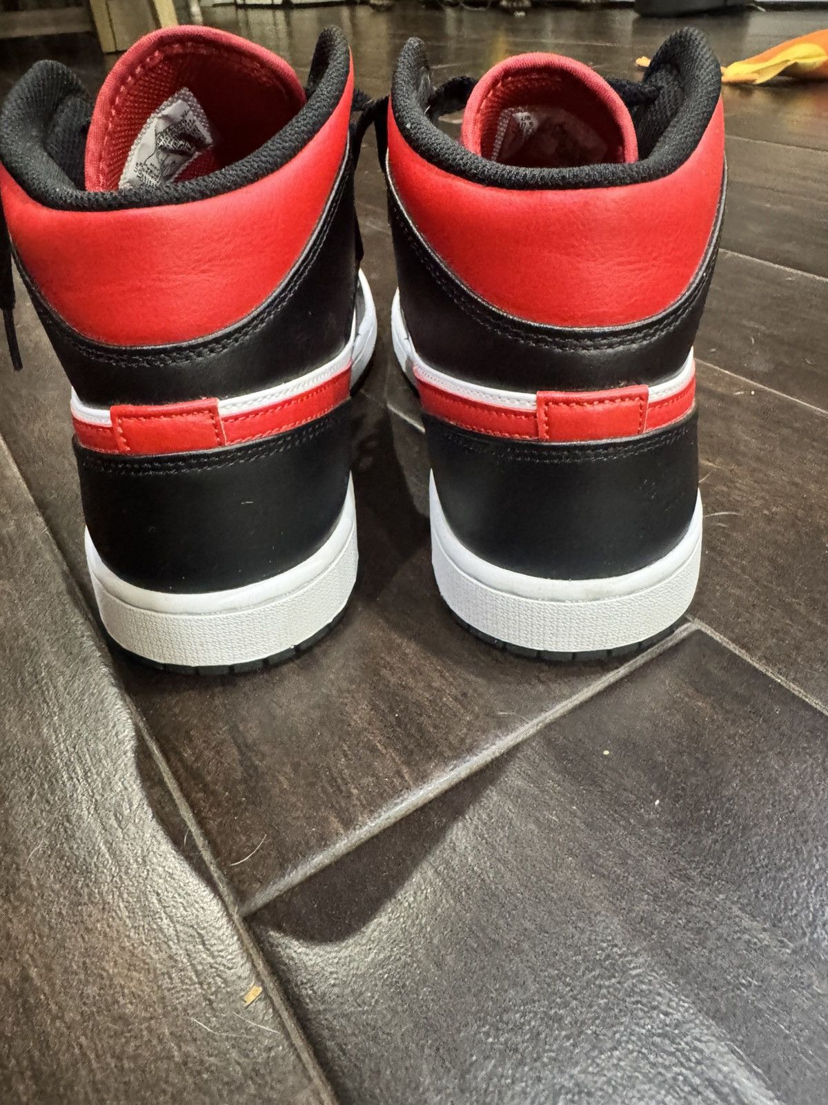 Nike Jordan 1 Mid Black Fire-Red 2022 sz 10.5 Size US 10.5 / EU 43-44 - 5 Thumbnail