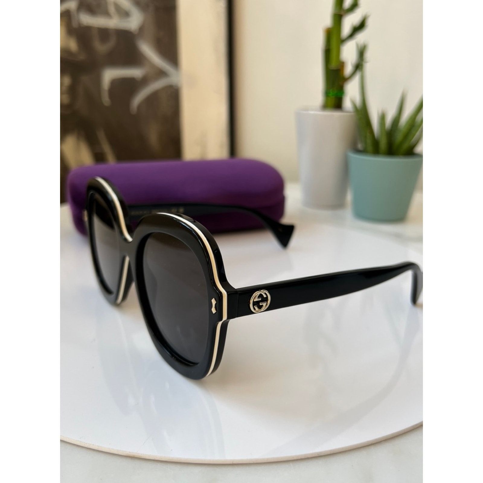 Gucci NEW Gucci GG1240S Black Oversized Rounded Sunglasses Size ONE SIZE - 6 Thumbnail