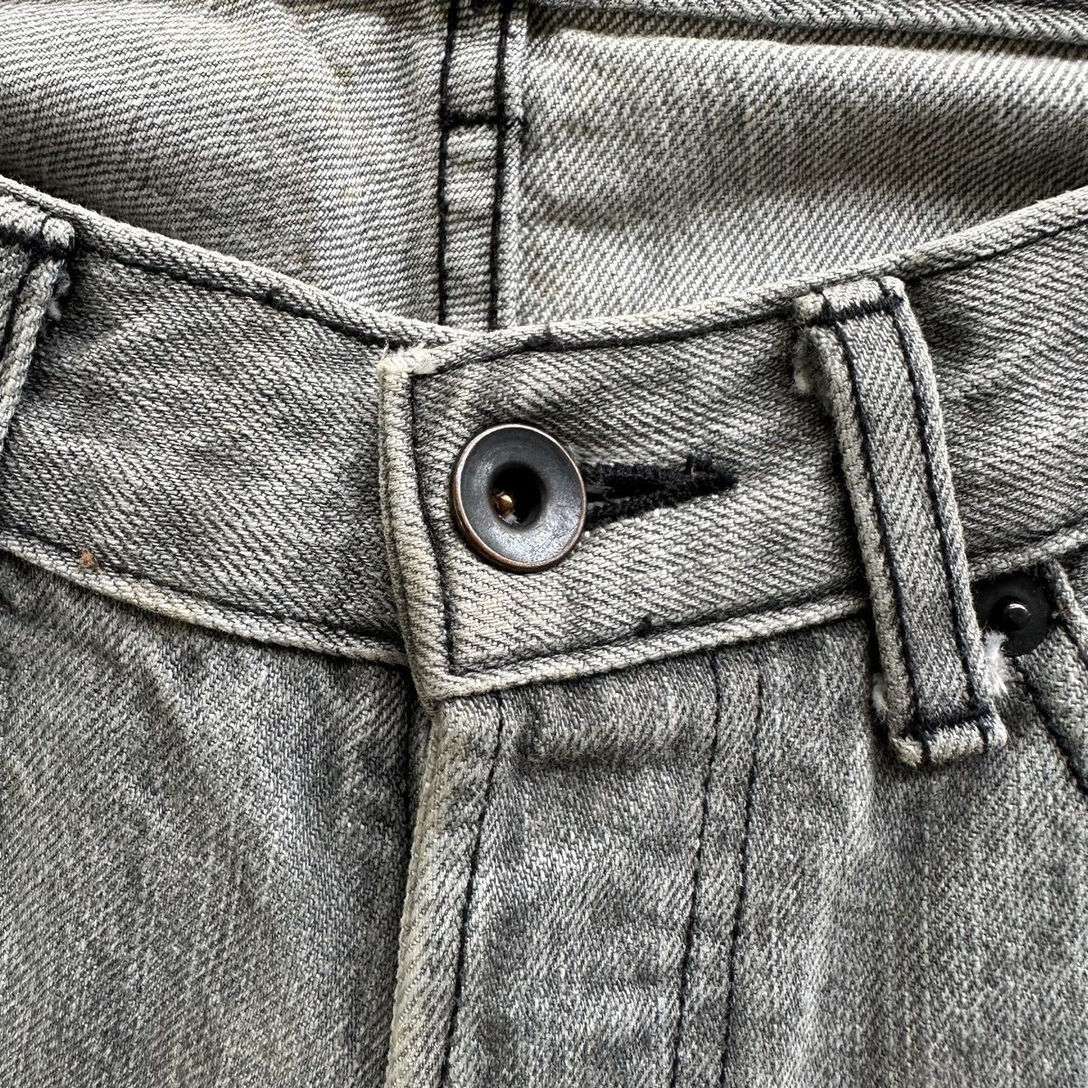 Japanese Brand × Jean × Vintage Vintage Japanese Faded Black Distressed Denim Jean Pant Size US 32 / EU 48 - 5 Thumbnail