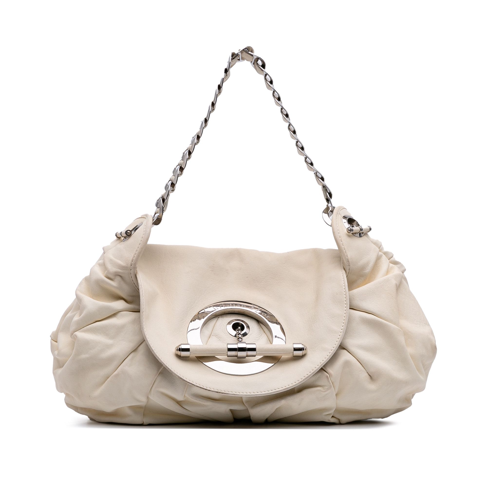 Dior Leather Jazz Club Shoulder Bag in White, Women's