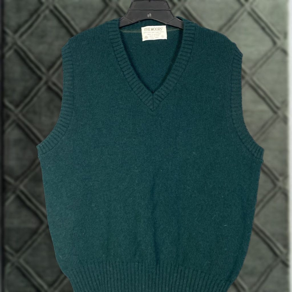 Vintage VINTAGE The Moors Shetland Wool Pullover Vest Mens Large USA Made Green Size US L / EU 52-54 / 3 - 1 Thumbnail