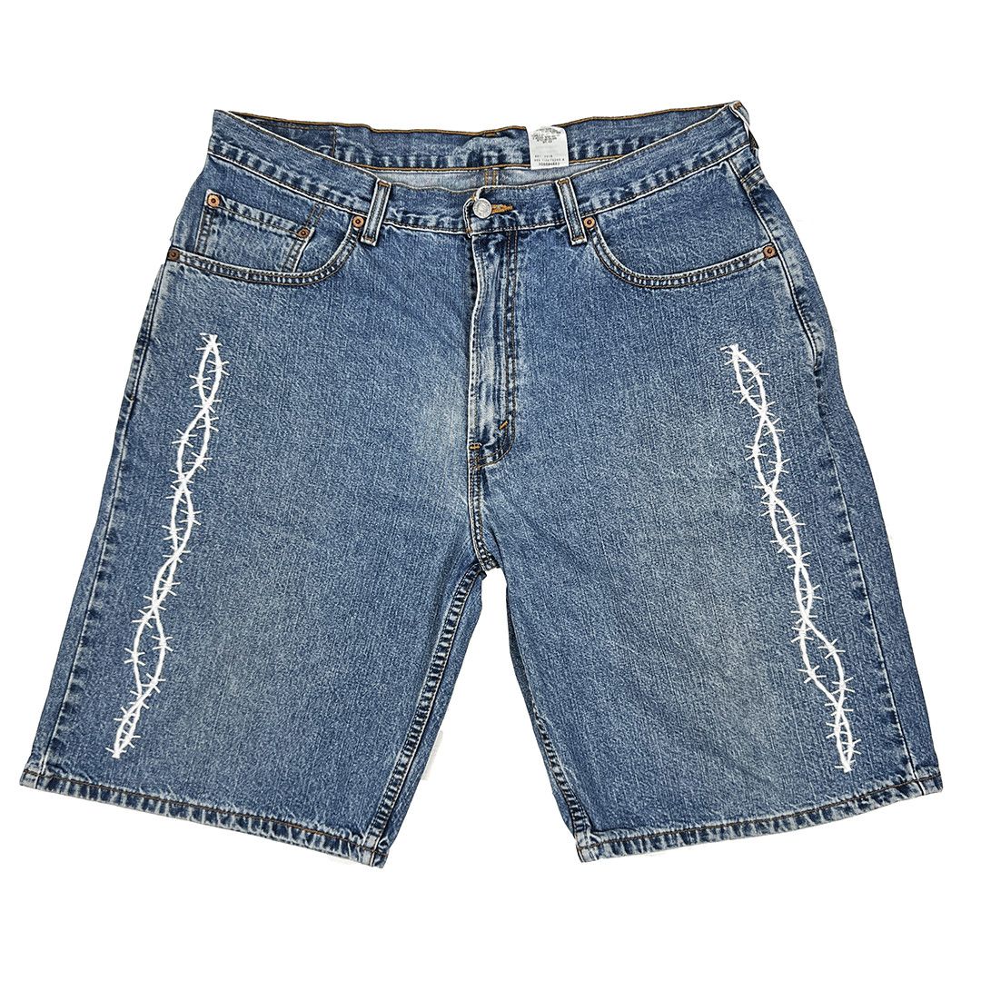 Barbwire Denim Shorts JORTS