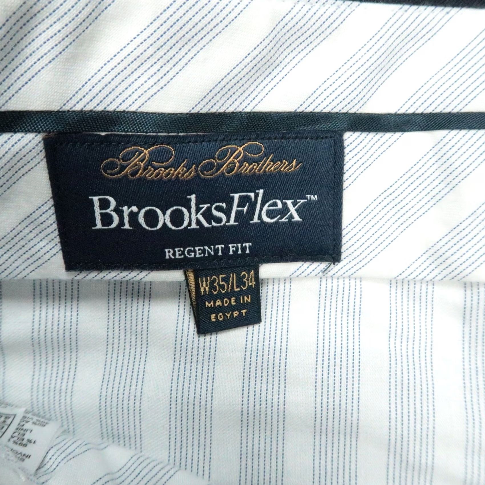 Brooks Brothers Brooks Brothers Mens 35x32 Blue BrooksFlex Wool Dress Pants Flat Front Size US 35 - 3 Thumbnail
