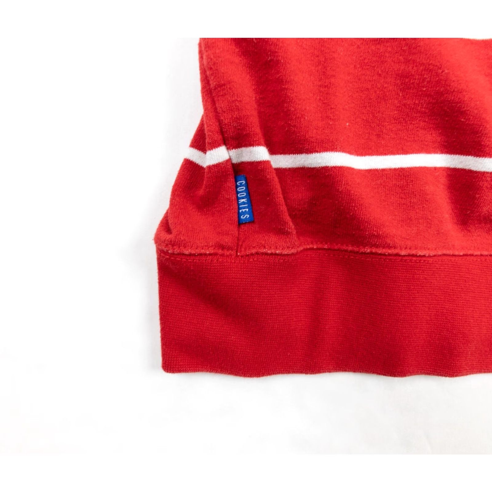 Vintage Cookies Adapted: Sweatshirt Mens Medium Red Crewneck Striped Cotton Polyester Fleece Logo All Seasons | Adult Regular Fit Pullover Shirt? Size US M / EU 48-50 / 2 - 7 Thumbnail