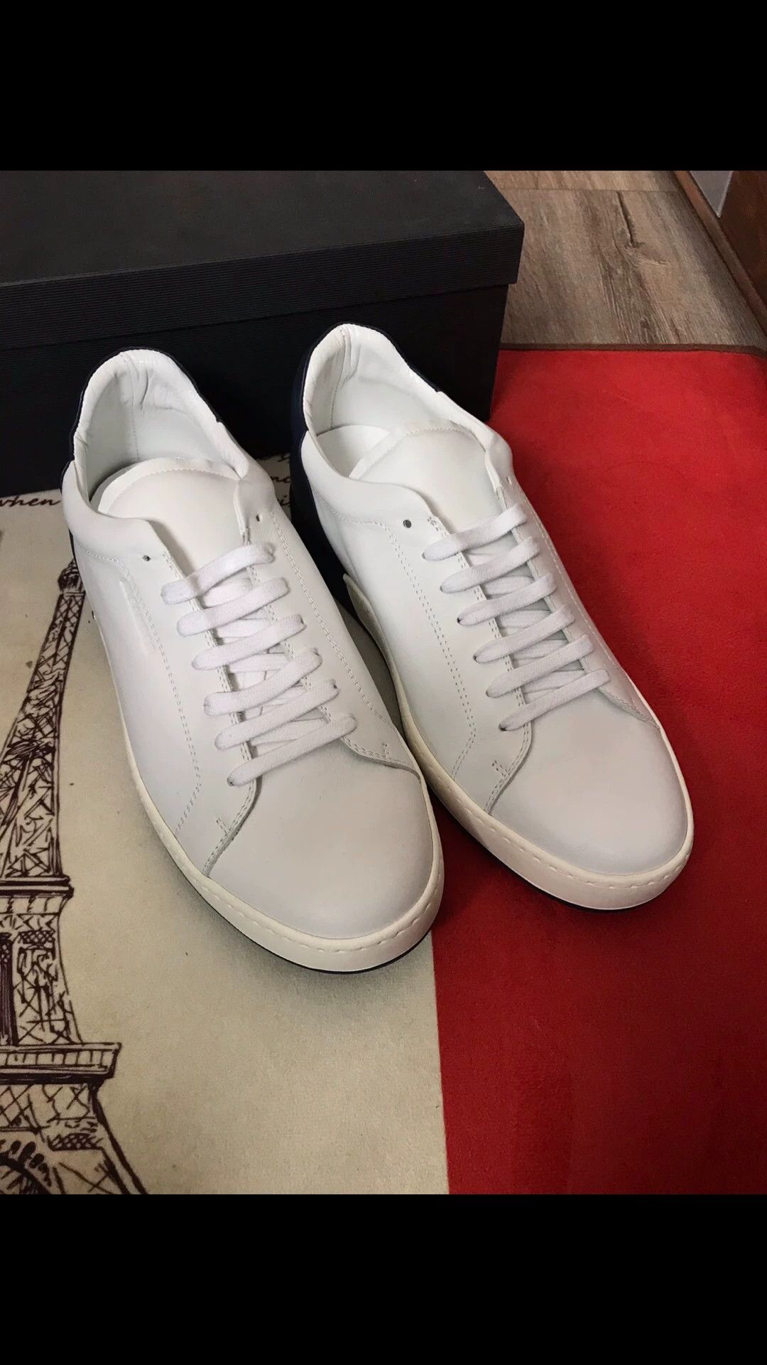 Jil Sander Jil Sander Leather Sneakers Blue & White Colorblock 42 Size US 9 / EU 42 - 1 Thumbnail