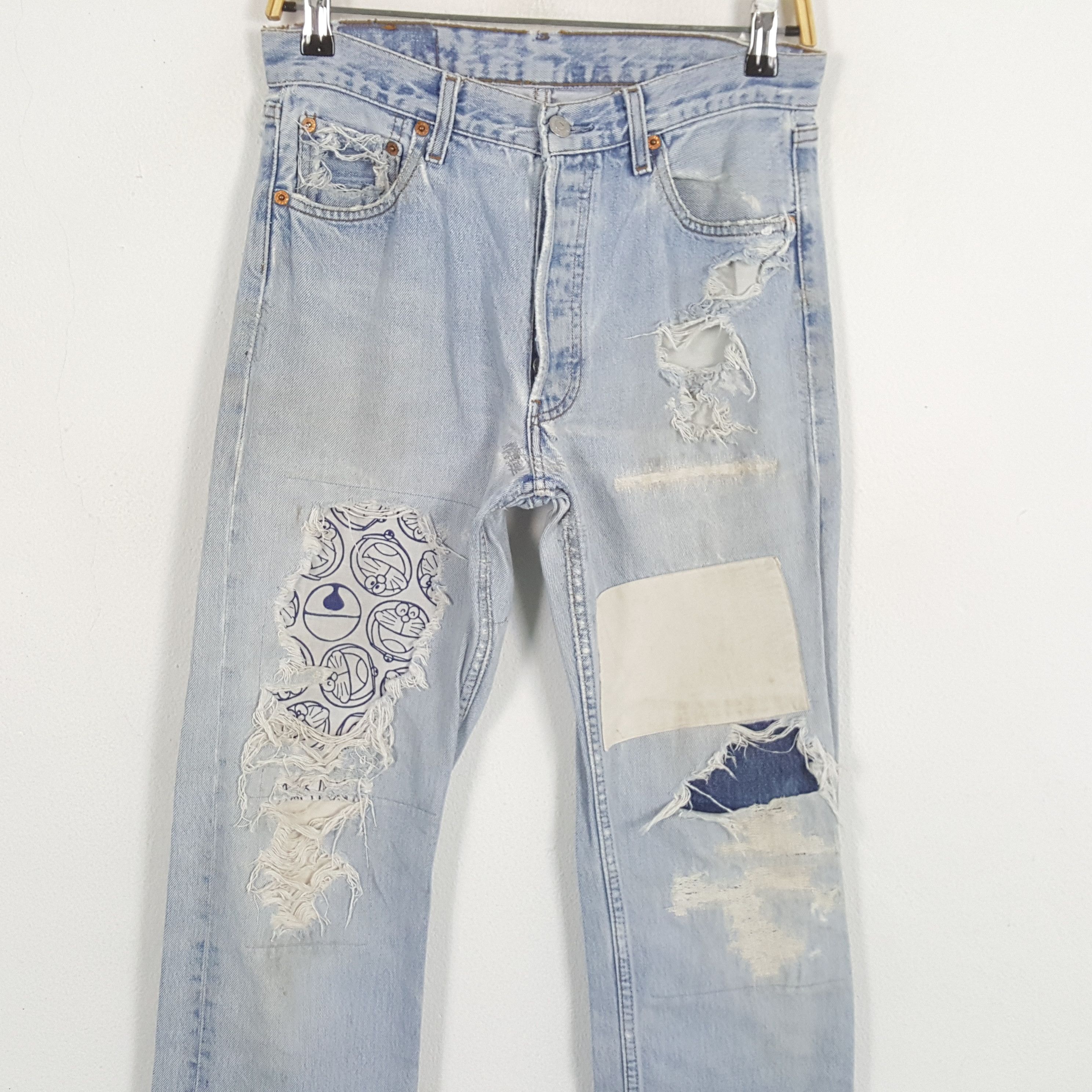 Levi's × Levi's Vintage Clothing × Vintage Vintage LEVI'S Kurt Cobain Distressed Patchwork Style Jeans Size US 28 / EU 44 - 2 Thumbnail