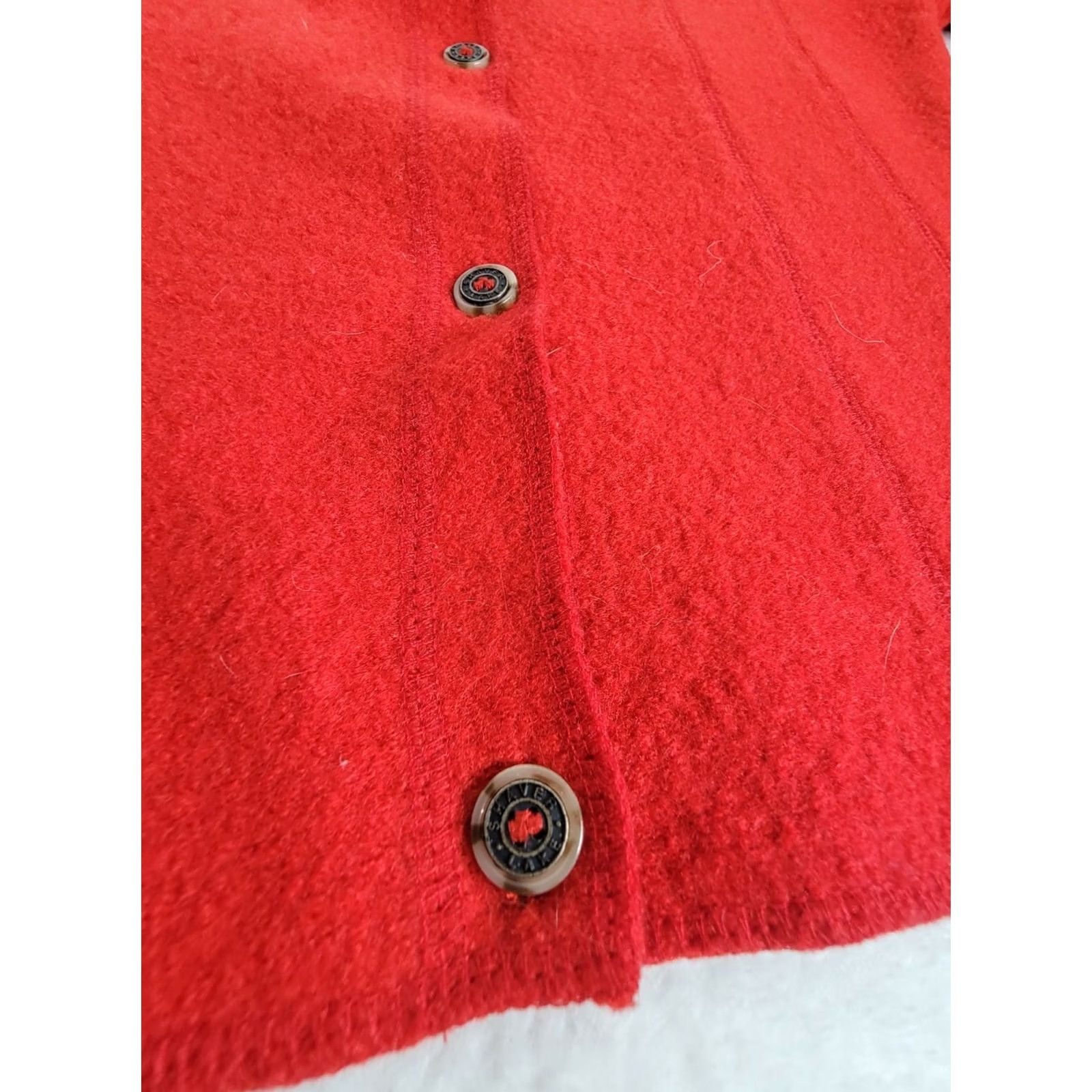 Vintage VINTAGE Shaver Lake Womens 100% Wool Red Button-Down Shirt Jacket Small Holiday Shirt Jacket Womens Red 80s 90s Jeans Formal Casual Mens Womens Size S / US 4 / IT 40 - 6 Thumbnail